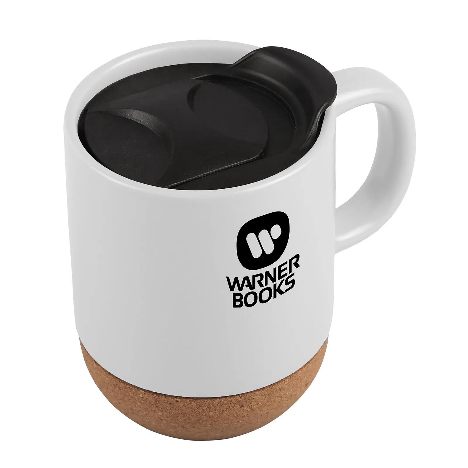 Ceramic Mug with Cork Base Gloss Finish - 12 oz - product view 6