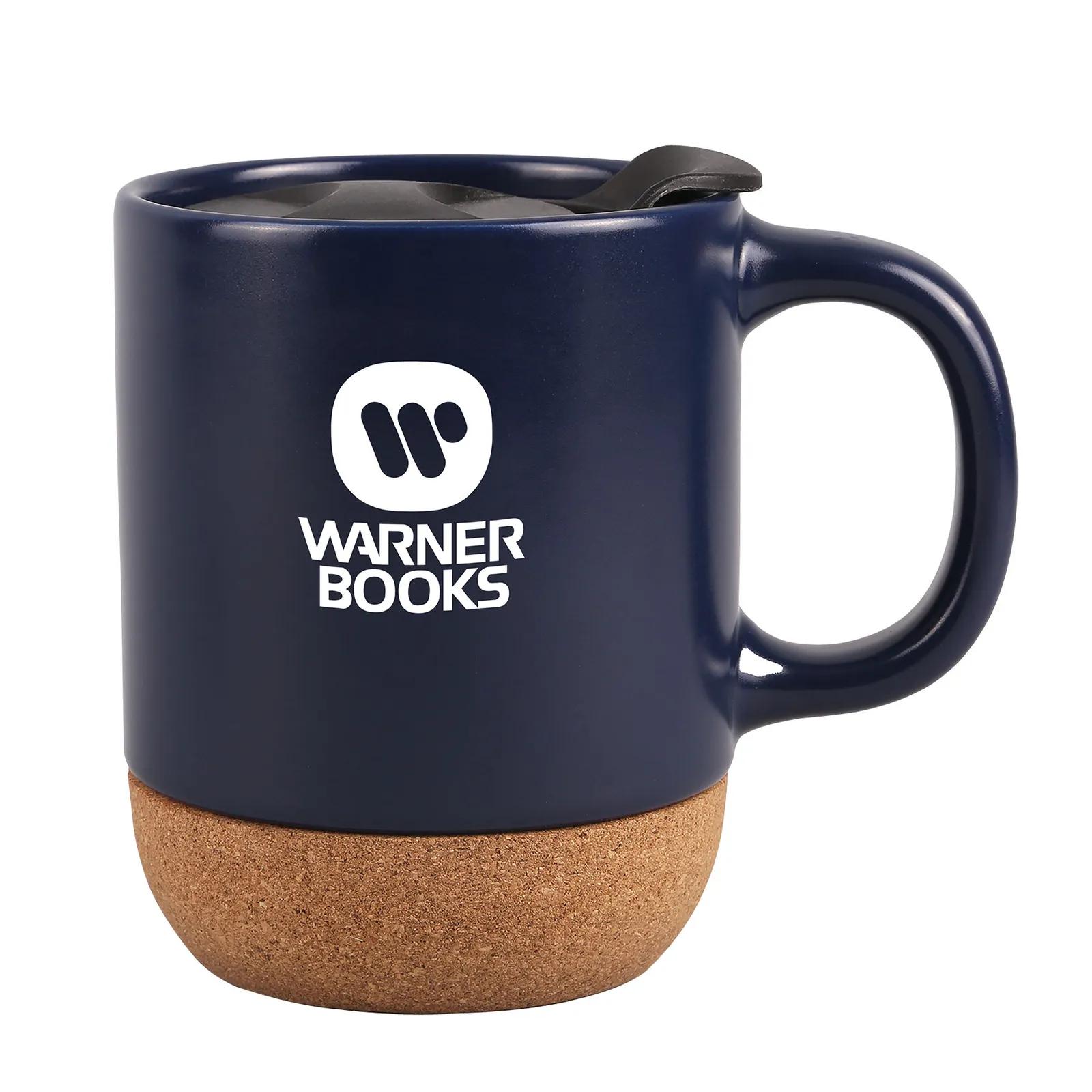 Ceramic Mug with Cork Base Gloss Finish - 12 oz - product view 8