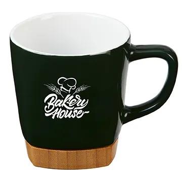 Ceramic Mug with Removable Bamboo Coaster - 11 oz - product view 5