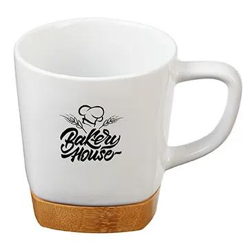 Ceramic Mug with Removable Bamboo Coaster - 11 oz - product view 9