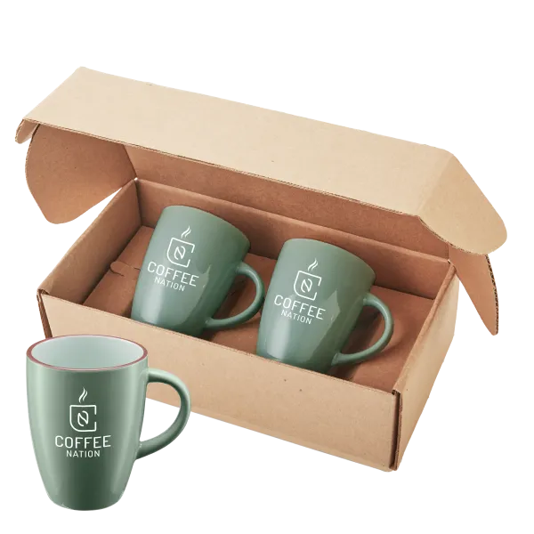 Ceramic Mugs Gift Set Pacific Speckled Design (2 Pack) - product view 2