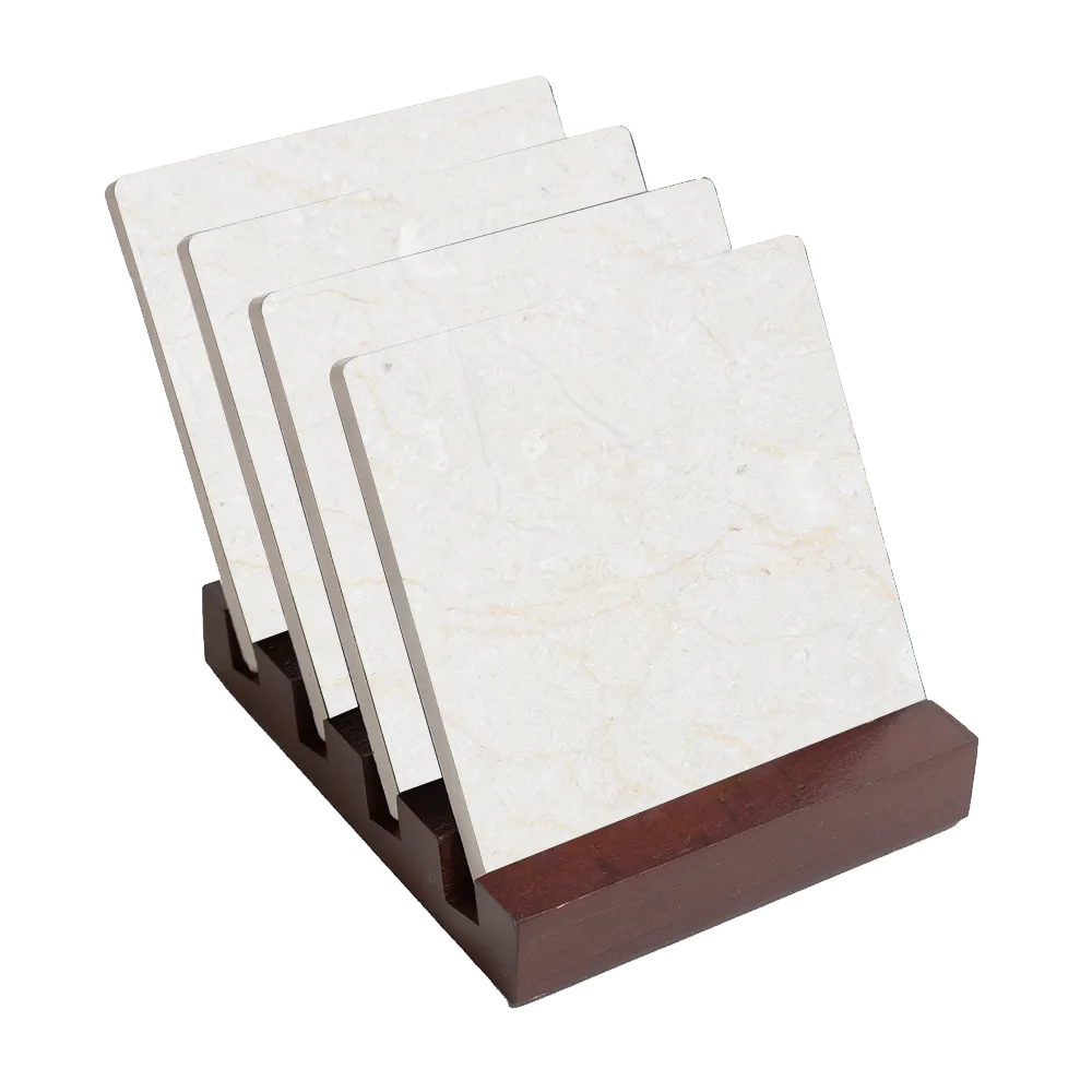 Coaster Set Ceramic Square Absorbent with Stand (4 Pack) - blank view 5