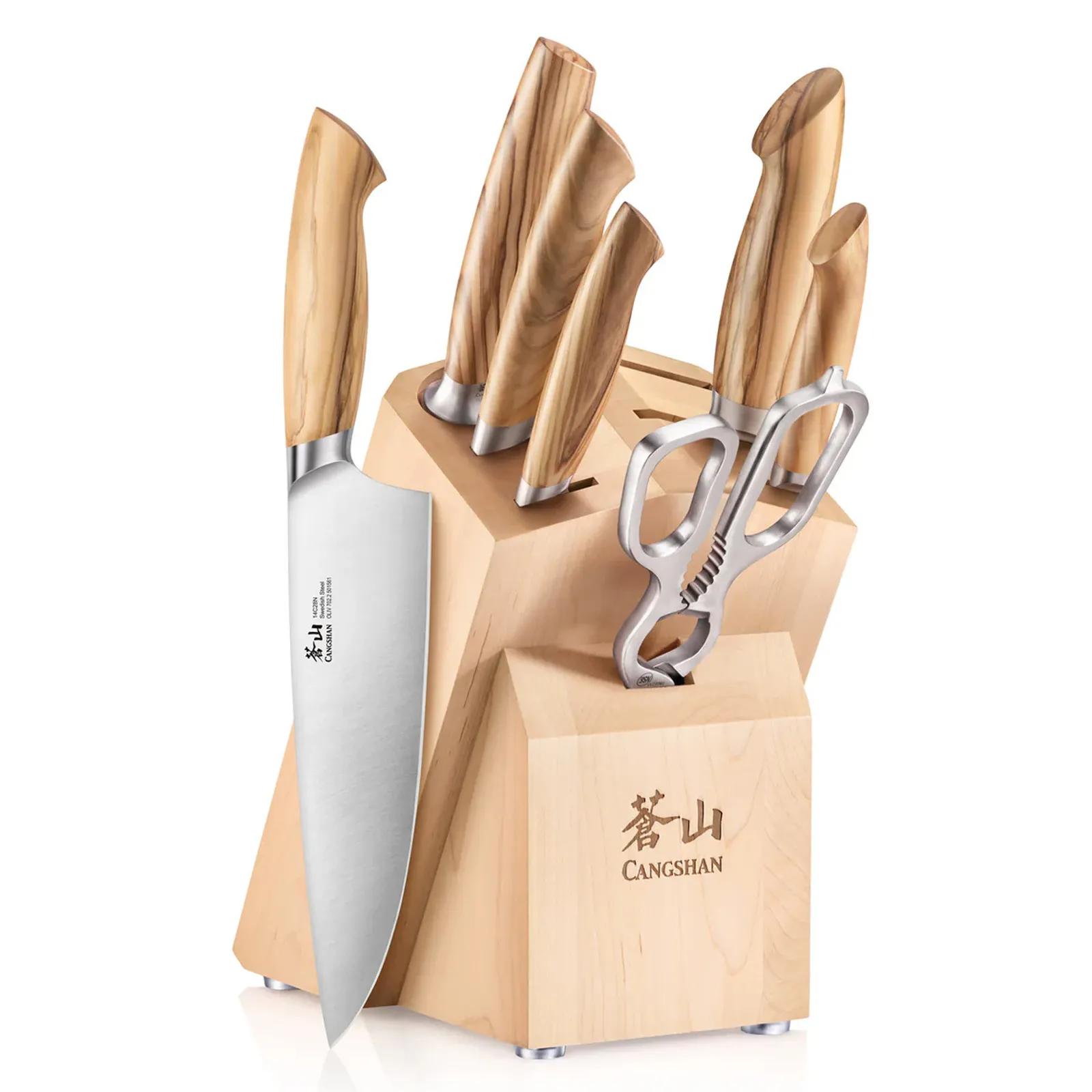Cangshan Knife Block Set Olivewood Handle (8 Pack)