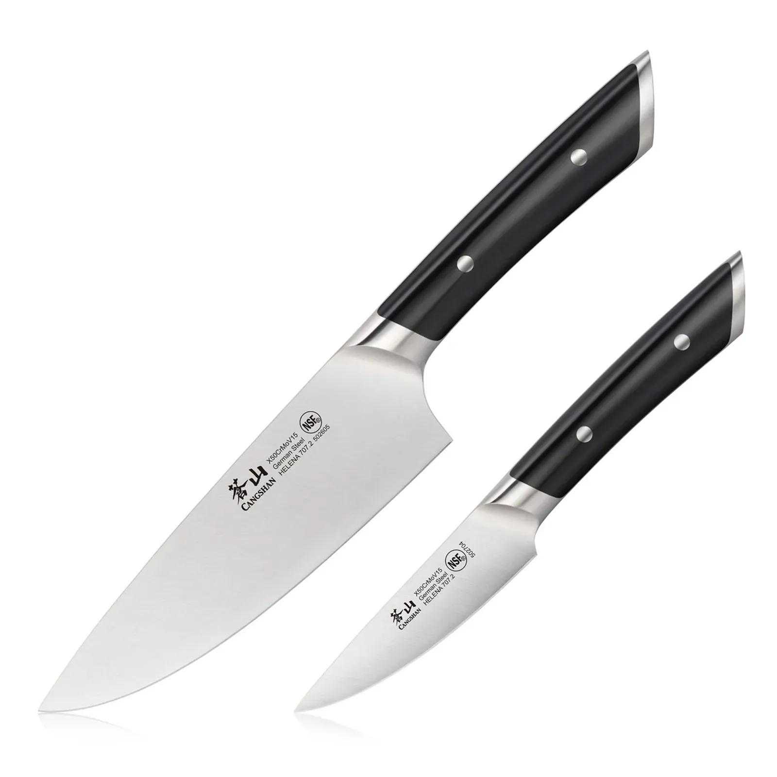 Cangshan Knife Set German Steel Black Handle (2 Pack)