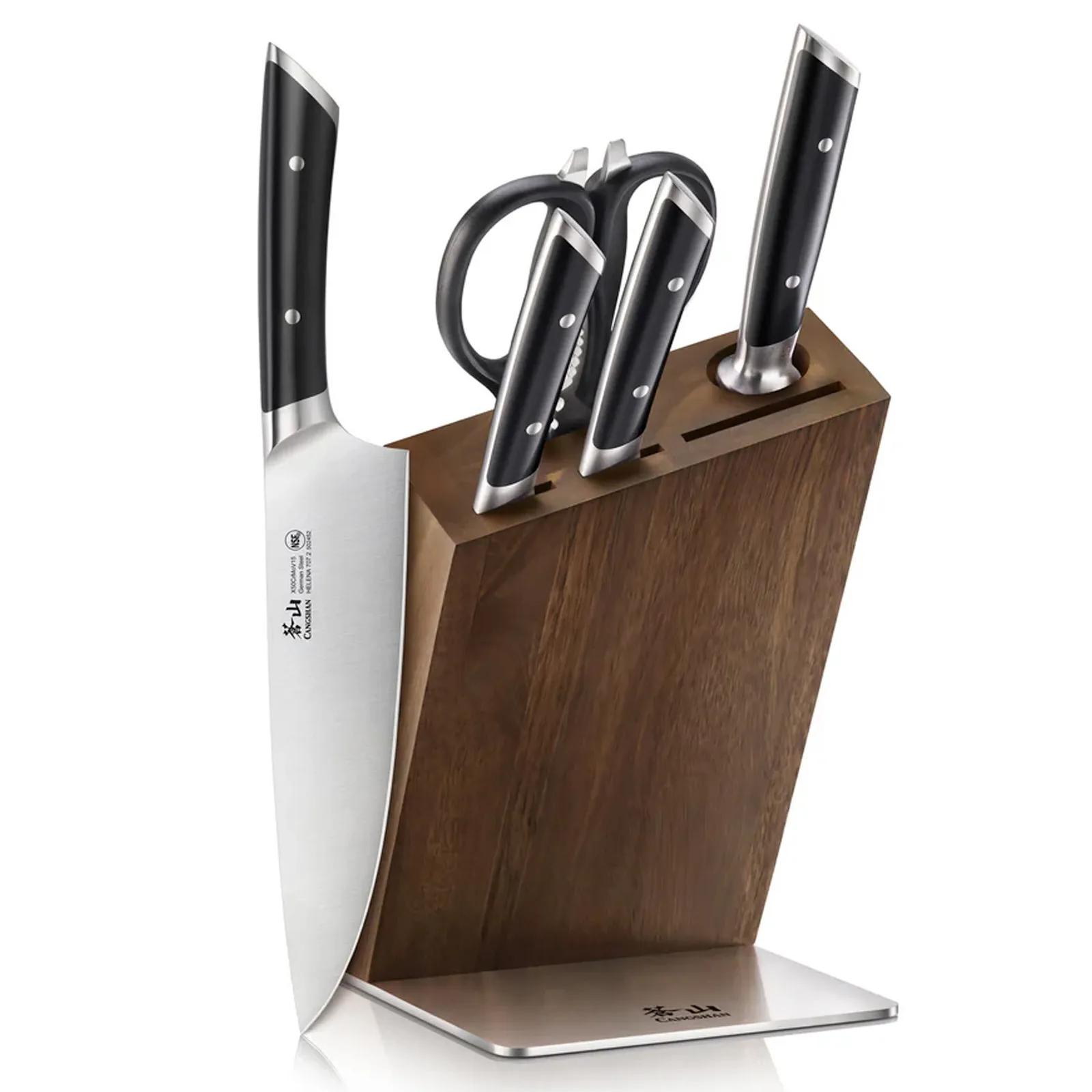Cangshan Knife Block Set German Steel Black (6 Pack)