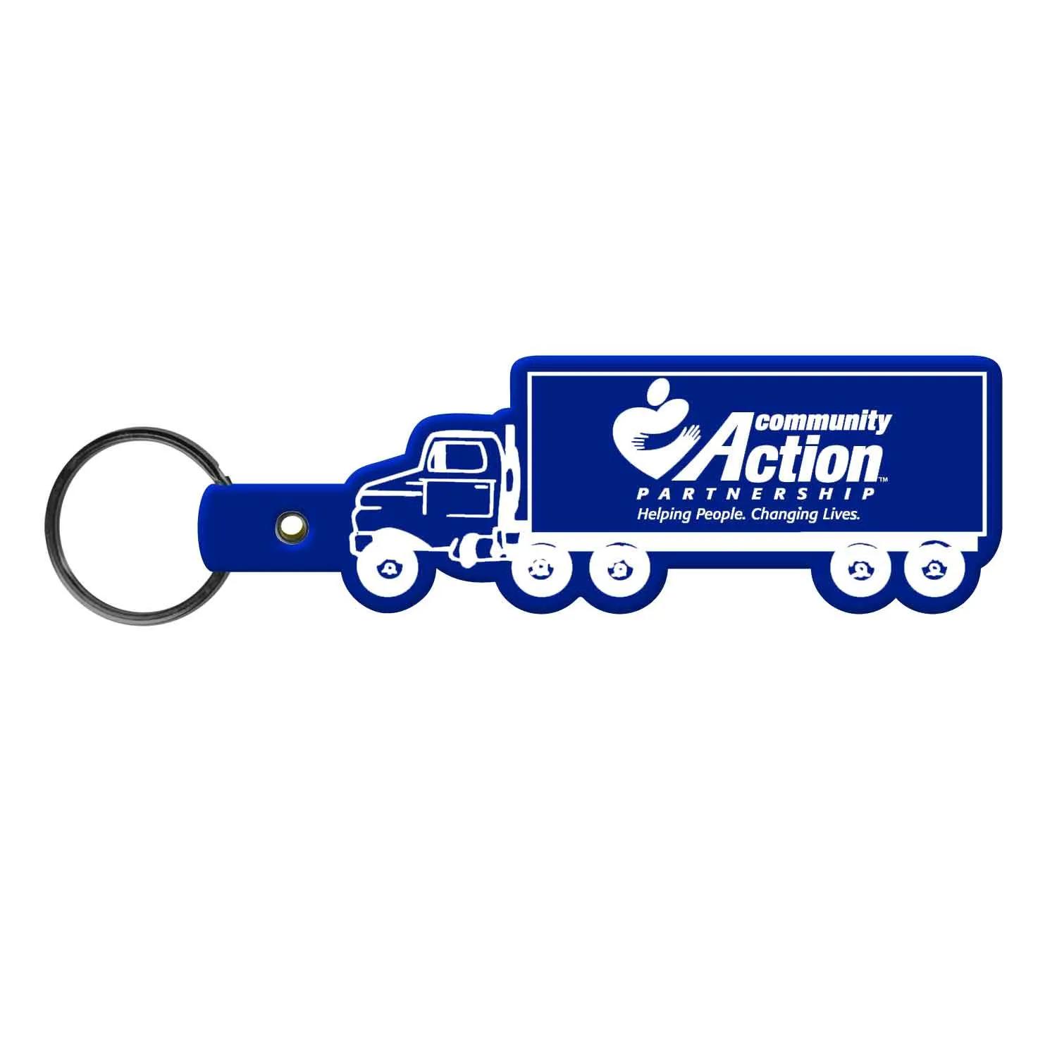 Custom Keychains Truck Shape Flexible PVC - 4 in - product view 3