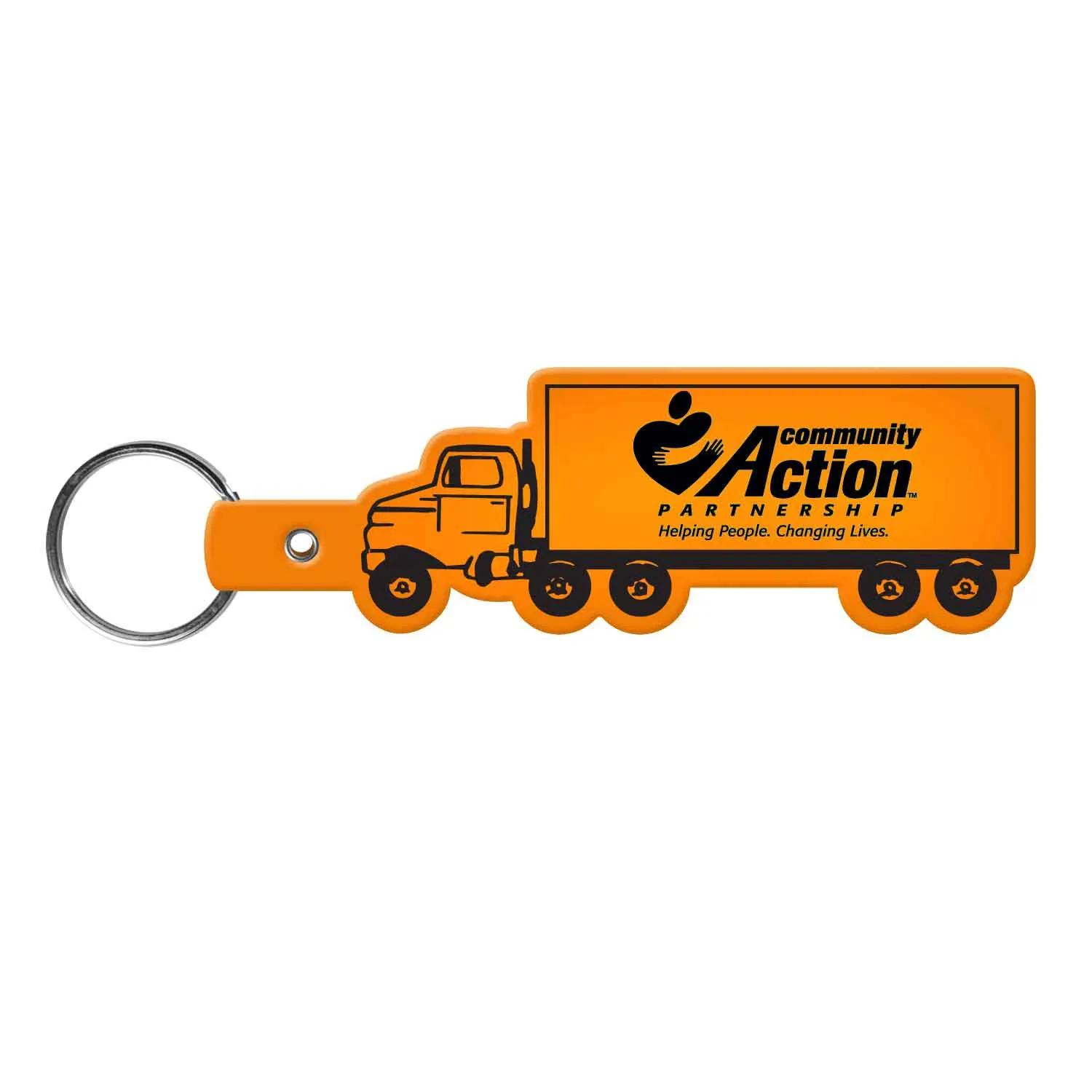 Custom Keychains Truck Shape Flexible PVC - 4 in - product view 12
