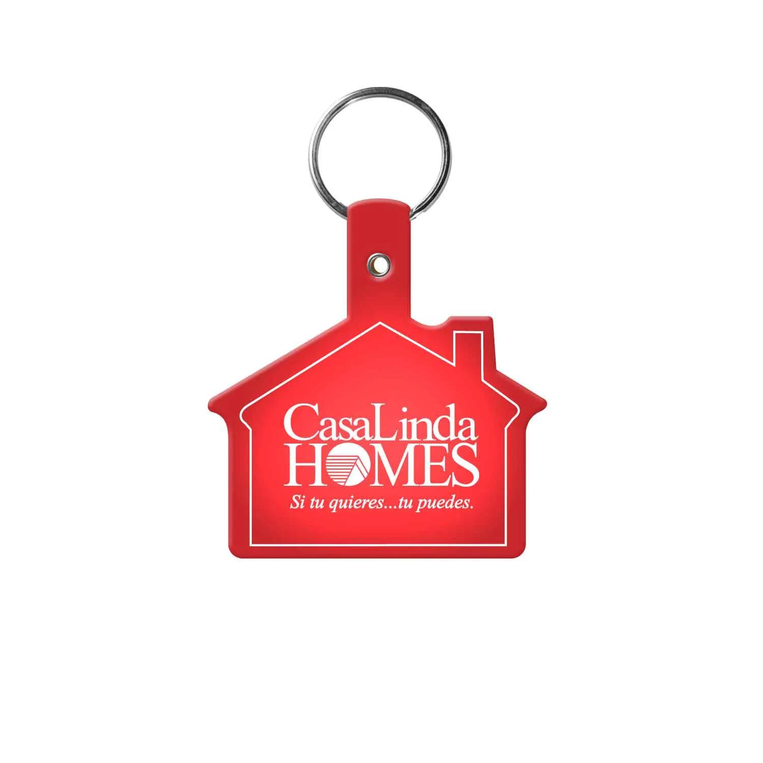 Custom Keychains House Shape Flexible PVC - 2 3/8 in - product view 8