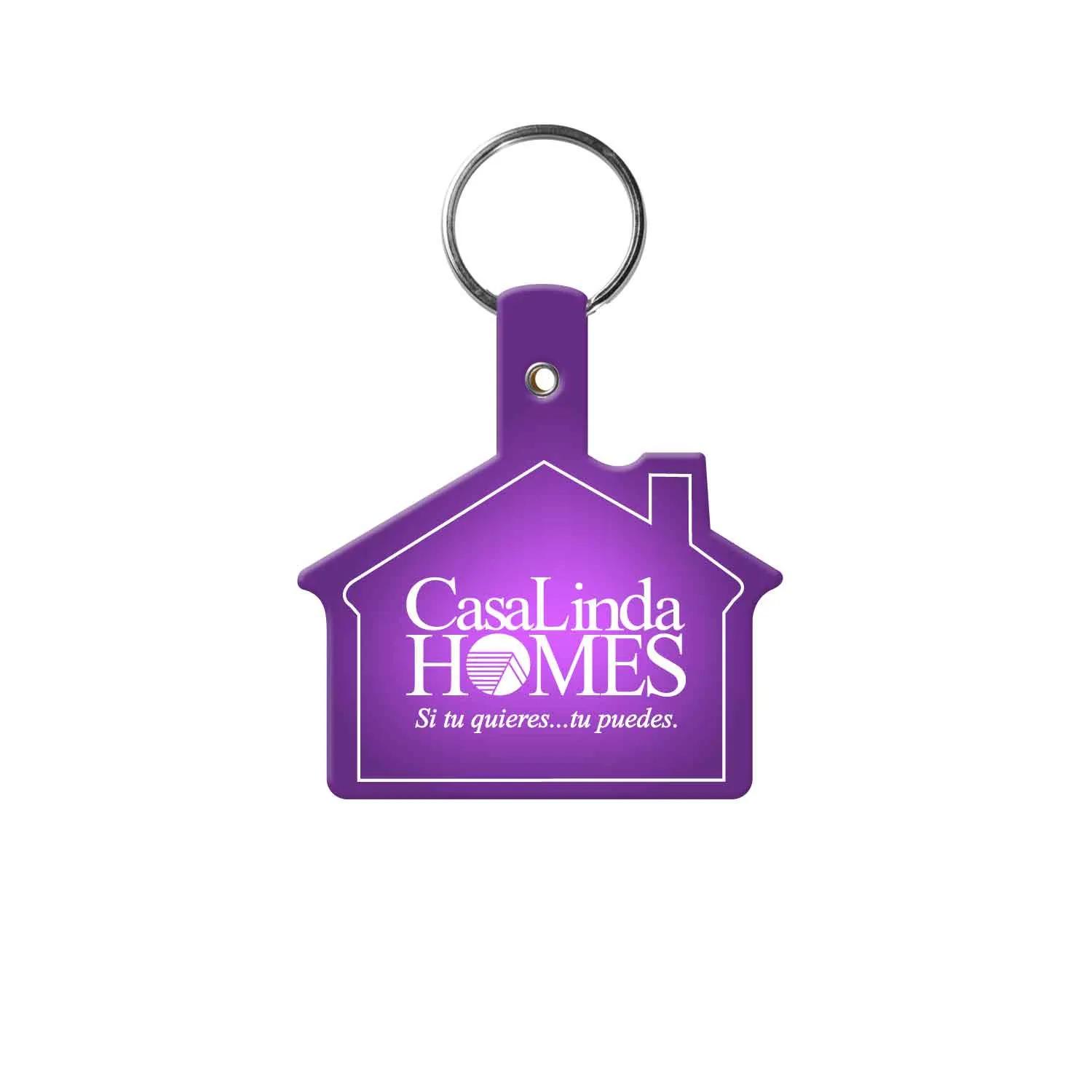 Custom Keychains House Shape Flexible PVC - 2 3/8 in - product view 9