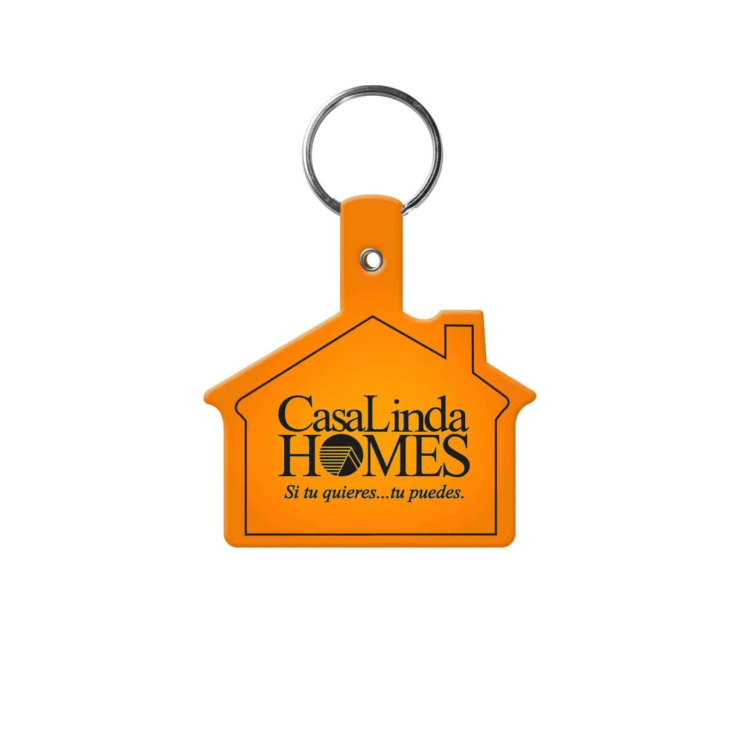 Custom Keychains House Shape Flexible PVC - 2 3/8 in - product view 10