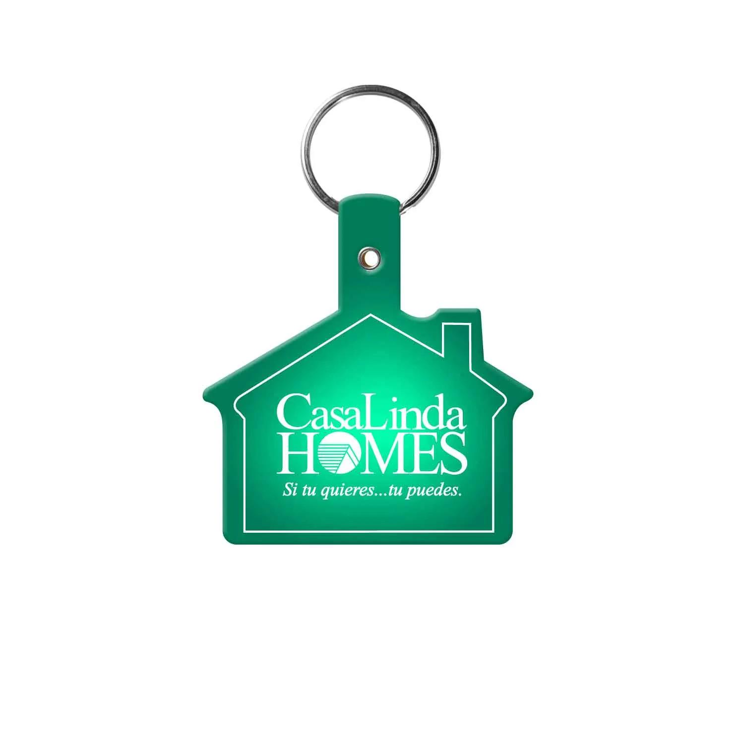 Custom Keychains House Shape Flexible PVC - 2 3/8 in - product view 12