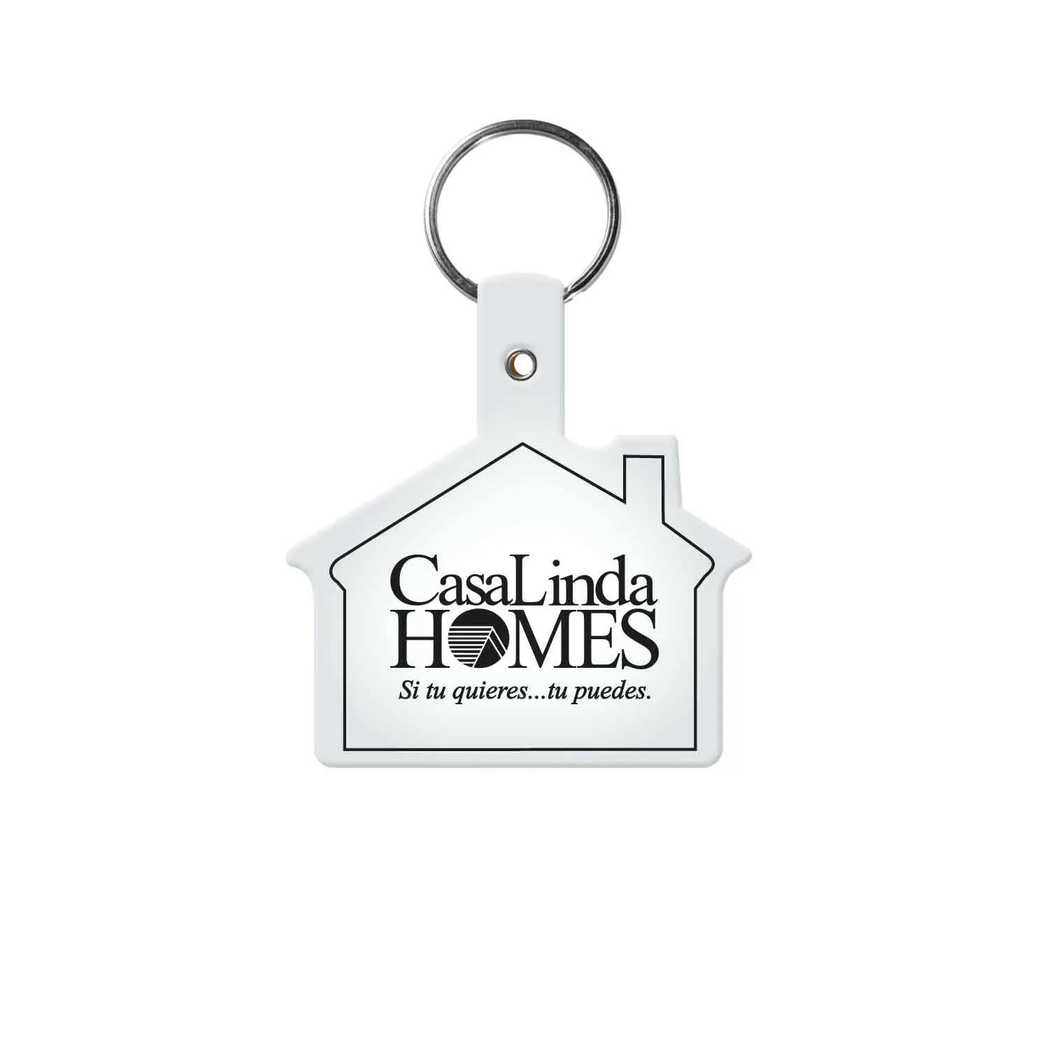 Custom Keychains House Shape Flexible PVC - 2 3/8 in - product view 13
