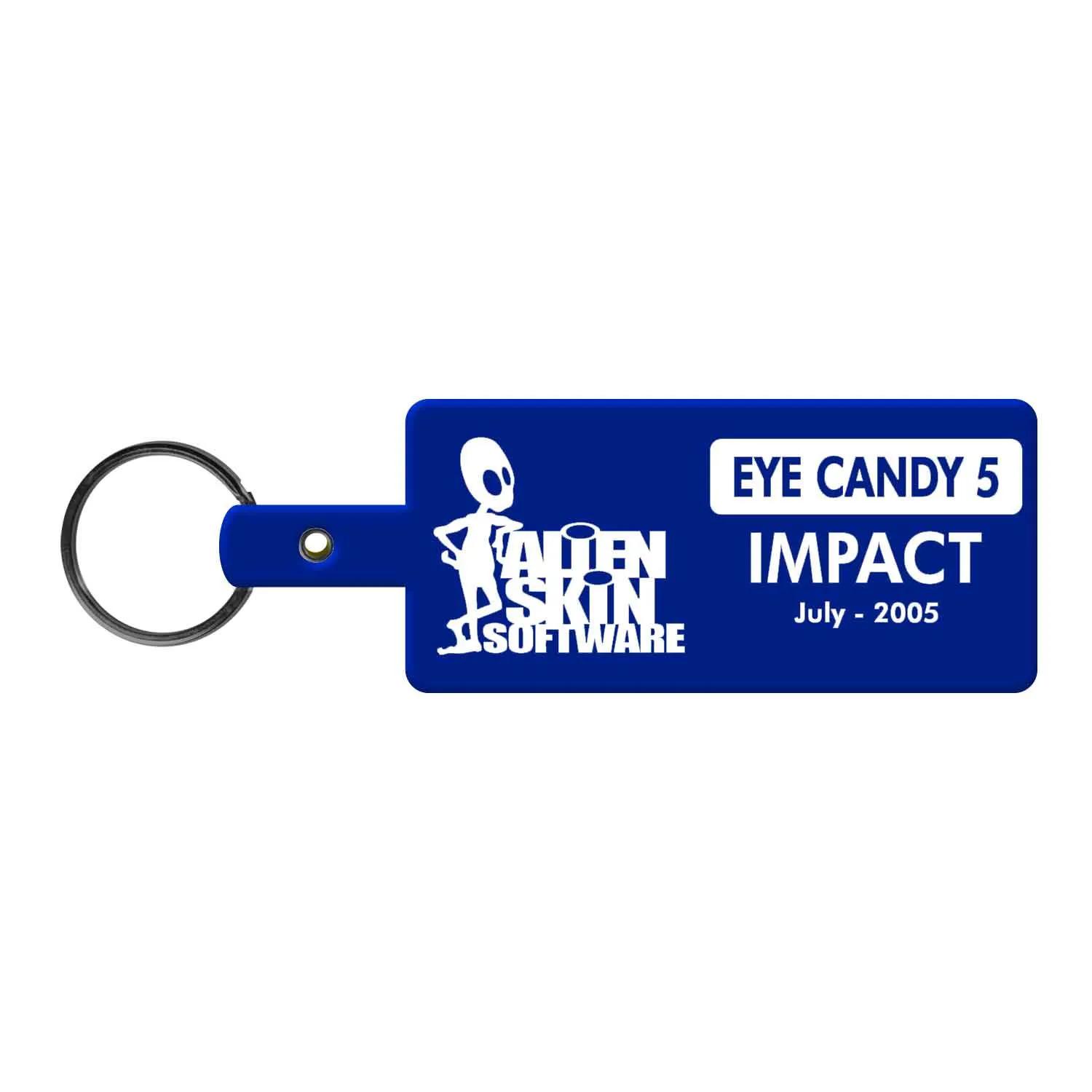 Custom Keychains Rectangle Flexible PVC - 3 5/8 in - product view 6