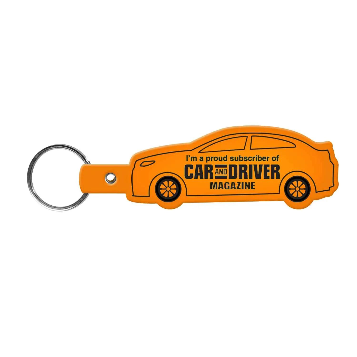 Custom Keychains Car Shape Flexible PVC - 3 5/8 in - product view 2
