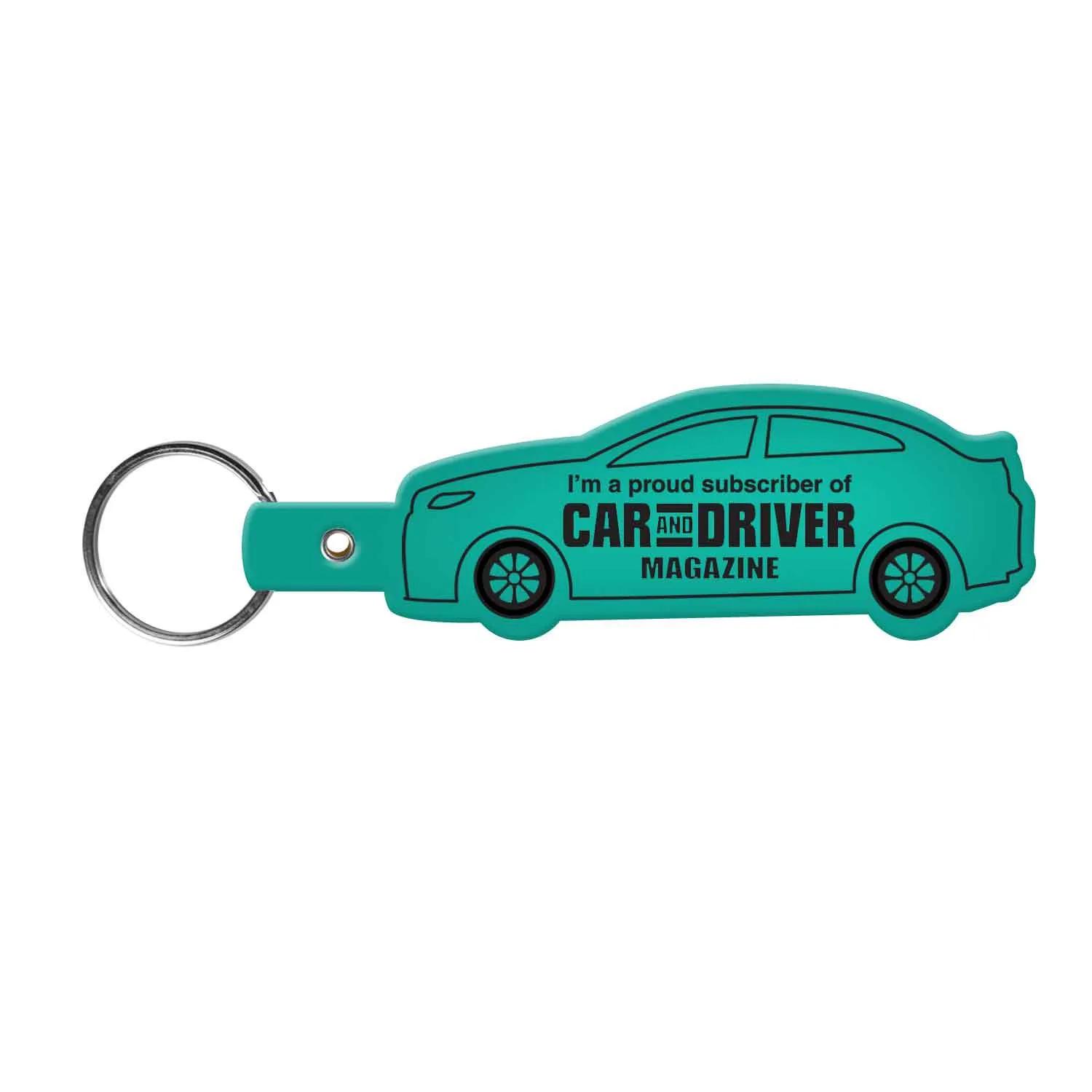 Custom Keychains Car Shape Flexible PVC - 3 5/8 in - product view 3