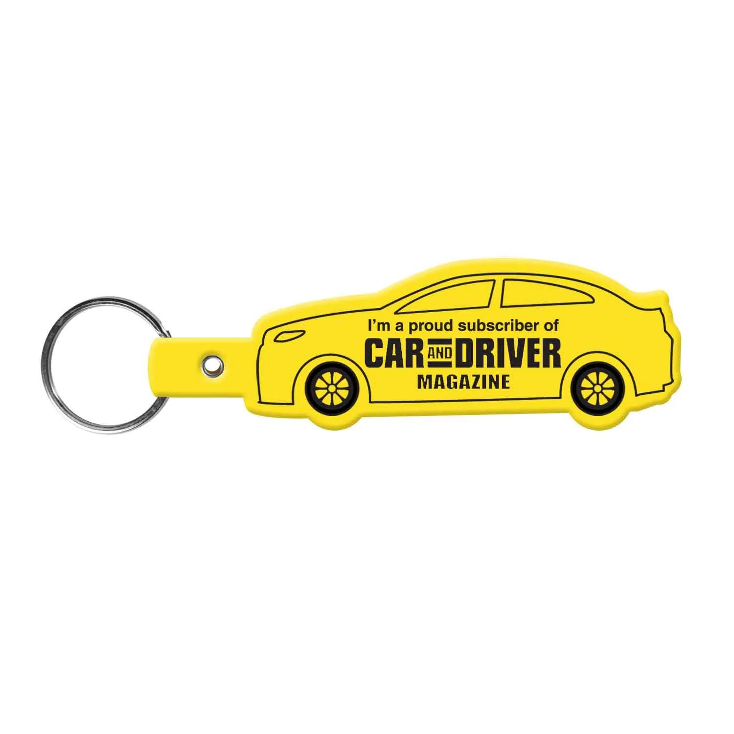 Custom Keychains Car Shape Flexible PVC - 3 5/8 in - product view 14
