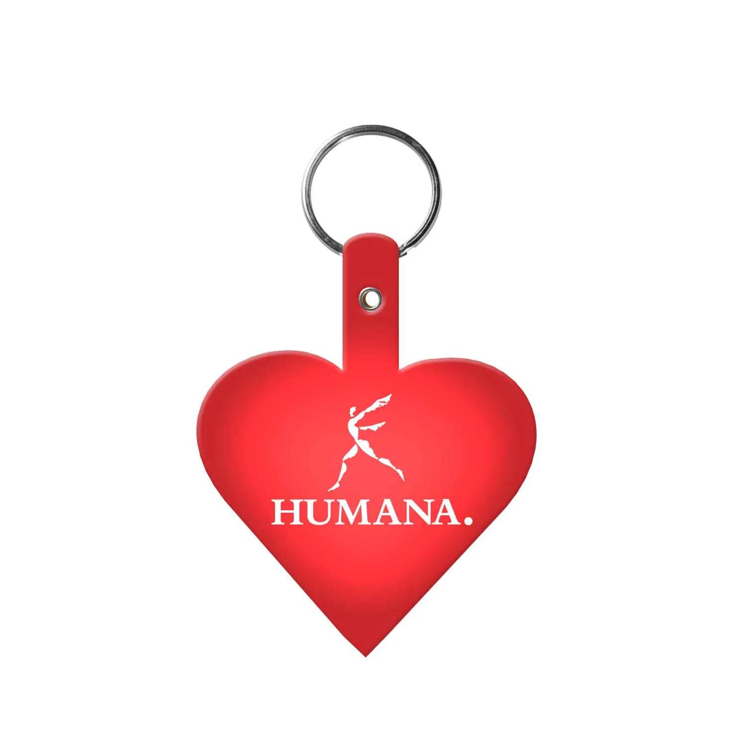 Custom Keychains Heart Shape Flexible PVC - 2 3/4 in - product view 3