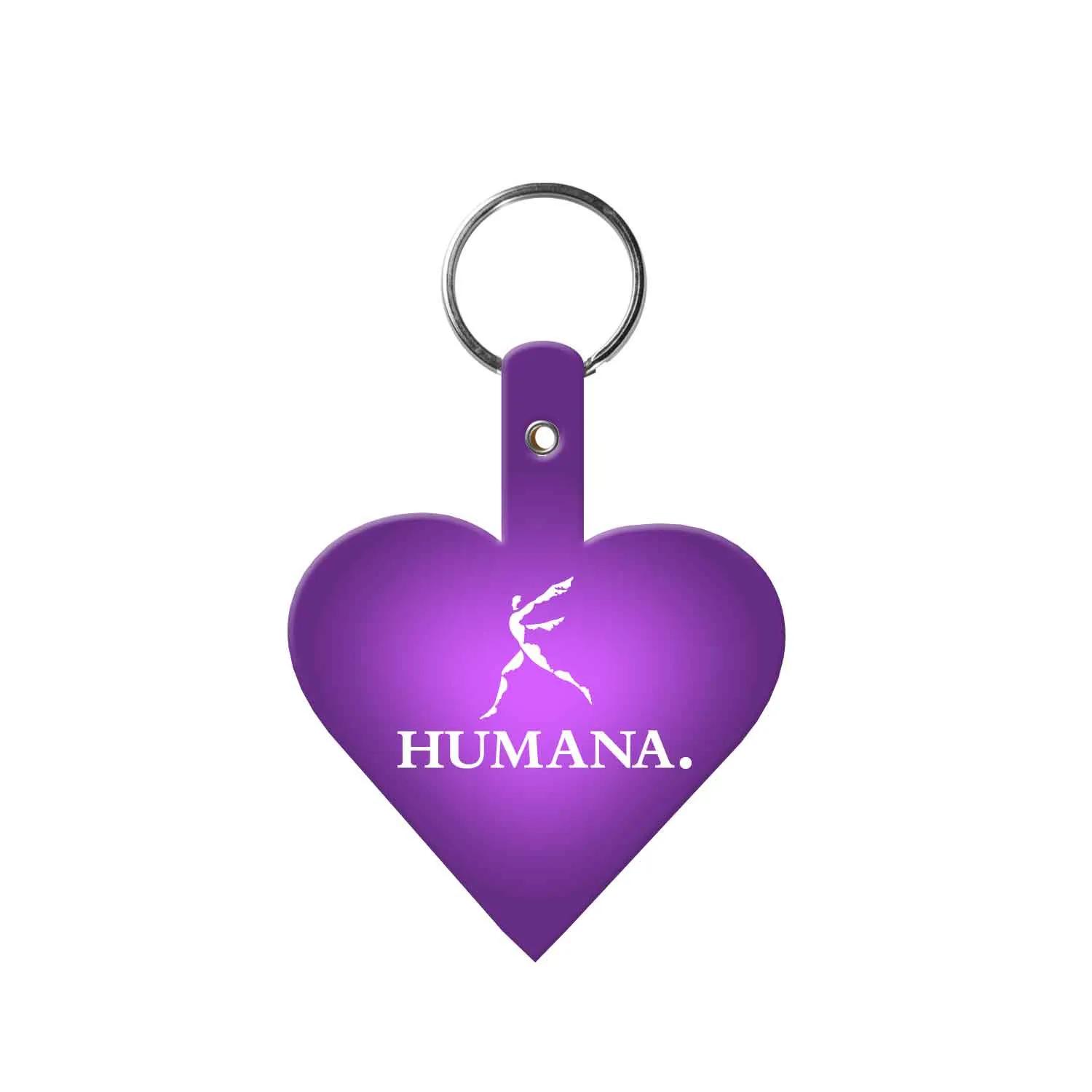 Custom Keychains Heart Shape Flexible PVC - 2 3/4 in - product view 4