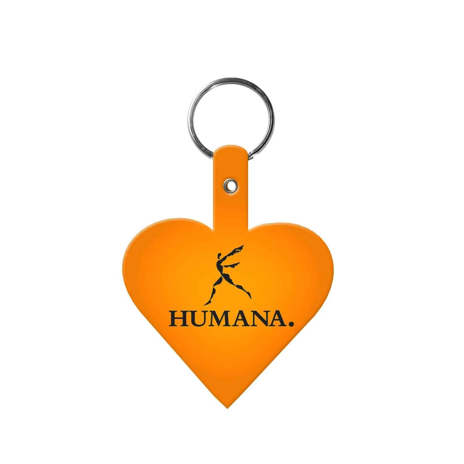 Custom Keychains Heart Shape Flexible PVC - 2 3/4 in - product view 5