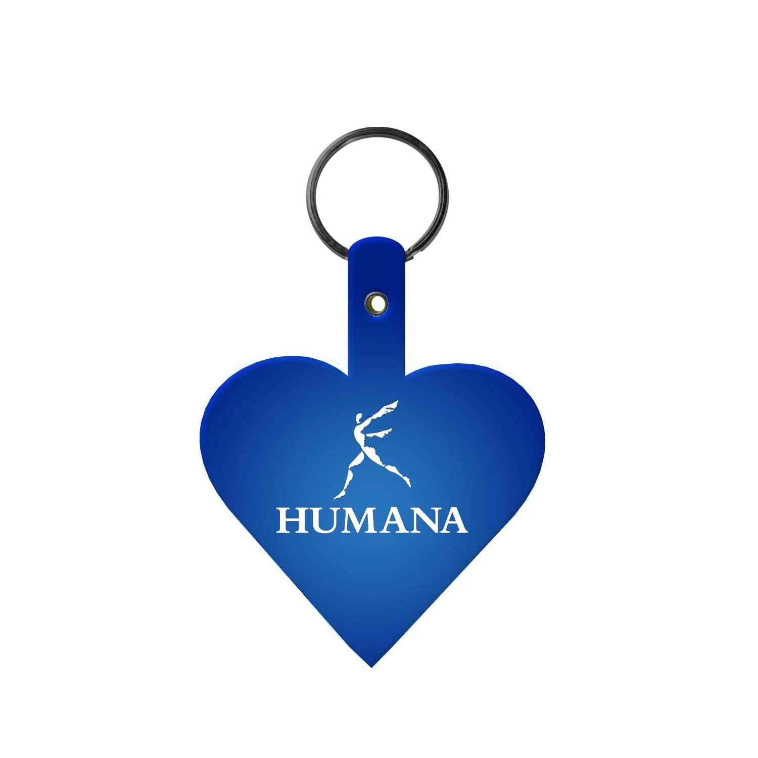 Custom Keychains Heart Shape Flexible PVC - 2 3/4 in - product view 10