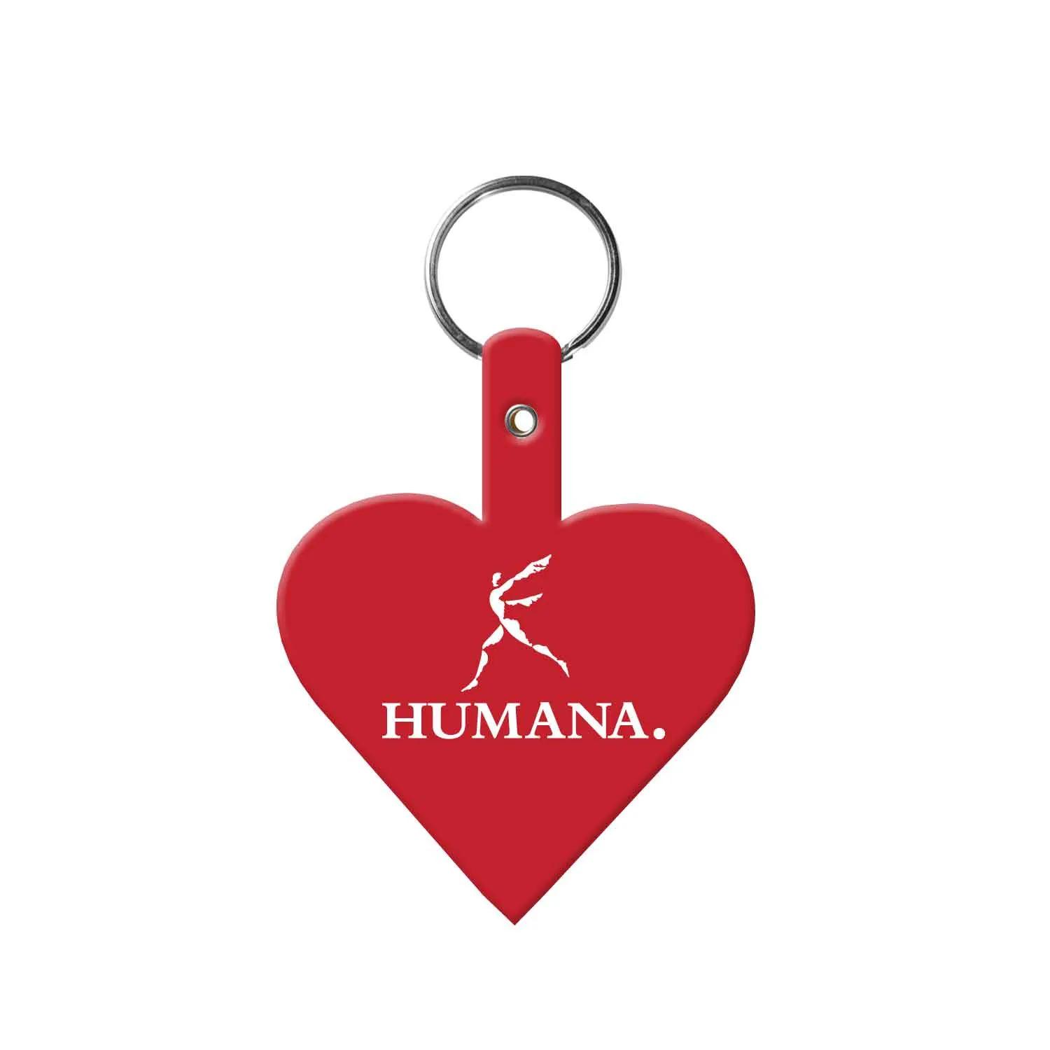 Custom Keychains Heart Shape Flexible PVC - 2 3/4 in - product view 12
