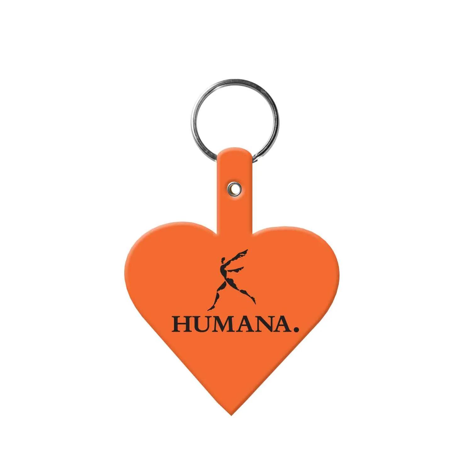 Custom Keychains Heart Shape Flexible PVC - 2 3/4 in - product view 13
