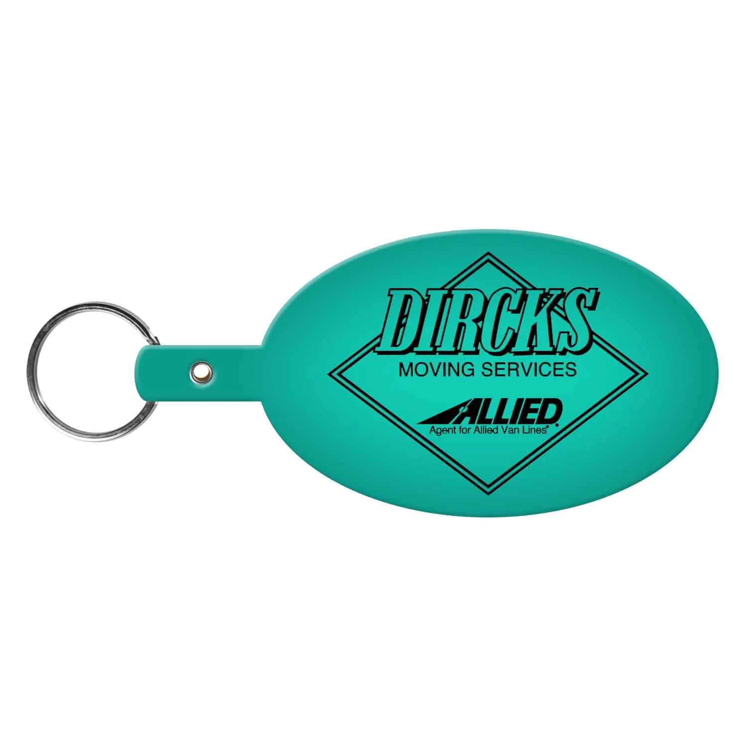 Custom Keychains Large Oval Flexible PVC - 3 7/8 in