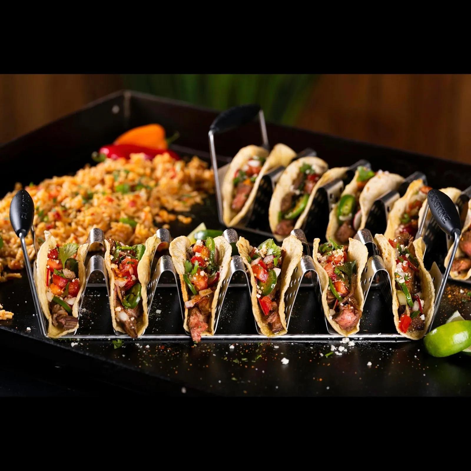 Stainless Steel Taco Rack with Silicone Handles - 16 x 4.6 x 5 in (2 Pack) - product view 2