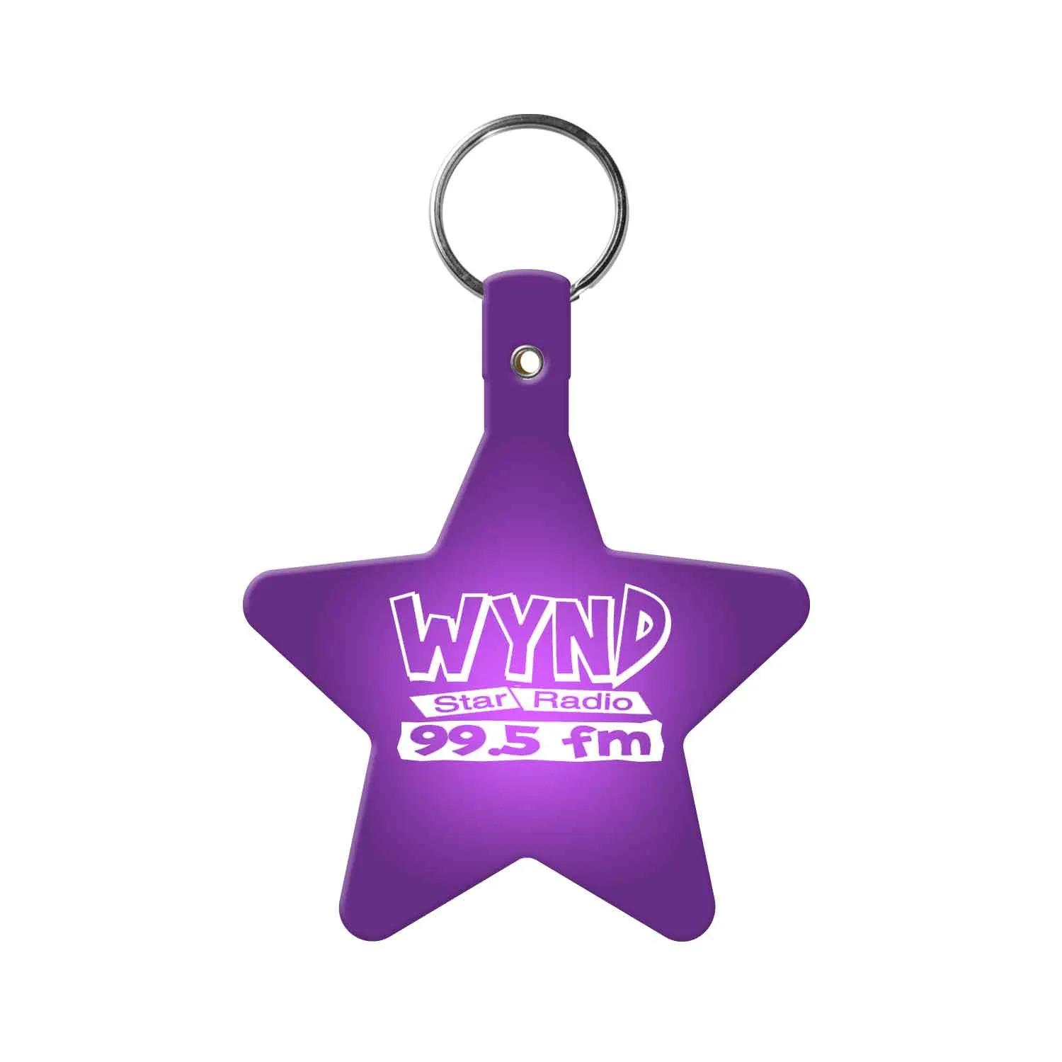 Custom Keychains Star Flexible PVC with Split Ring - 2.6 x 3.1 in - product view 2