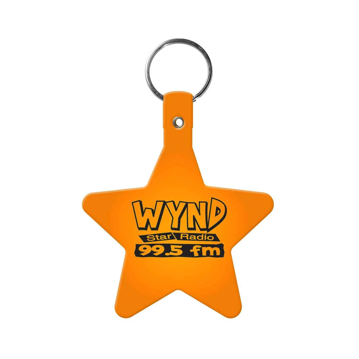Custom Keychains Star Flexible PVC with Split Ring - 2.6 x 3.1 in - product view 3
