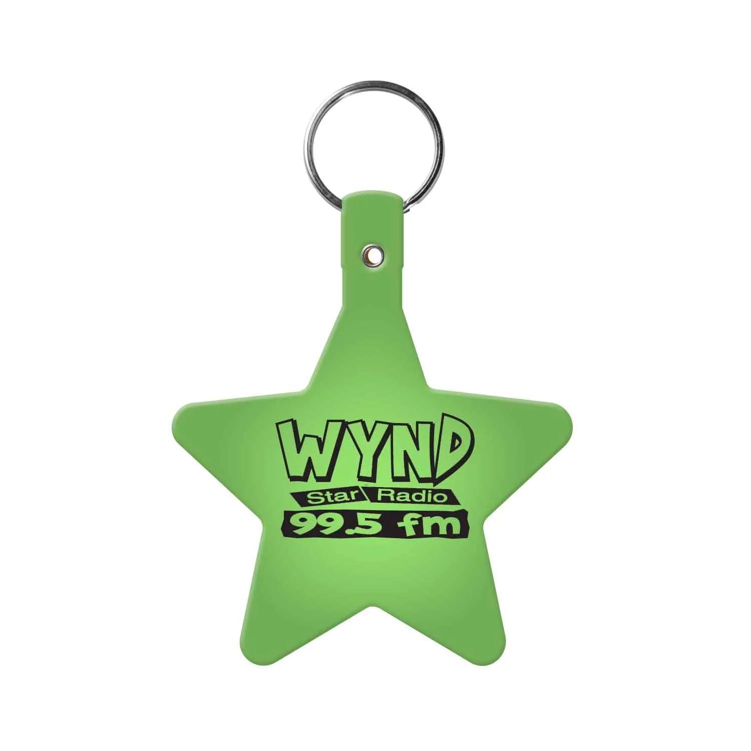 Custom Keychains Star Flexible PVC with Split Ring - 2.6 x 3.1 in - product view 4