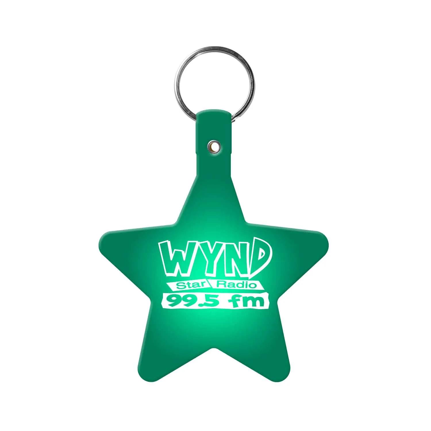 Custom Keychains Star Flexible PVC with Split Ring - 2.6 x 3.1 in - product view 5