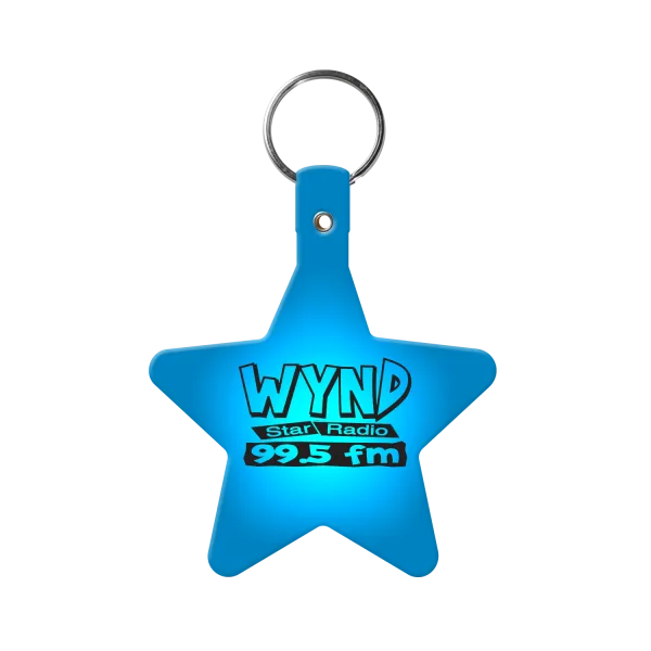 Custom Keychains Star Flexible PVC with Split Ring - 2.6 x 3.1 in - product view 7