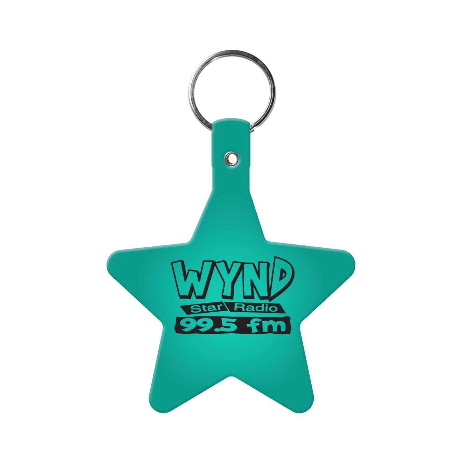 Custom Keychains Star Flexible PVC with Split Ring - 2.6 x 3.1 in - product view 9