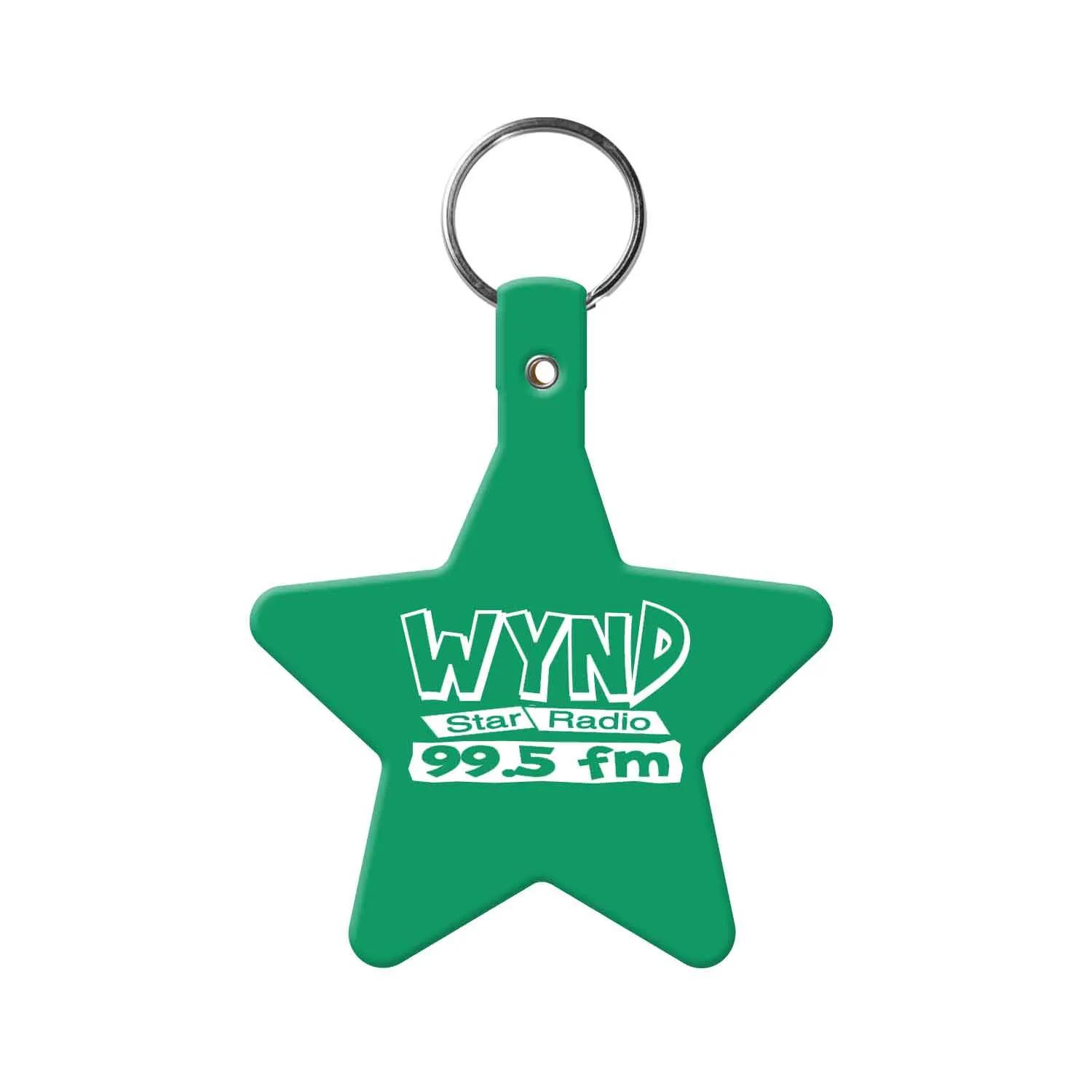 Custom Keychains Star Flexible PVC with Split Ring - 2.6 x 3.1 in - product view 11