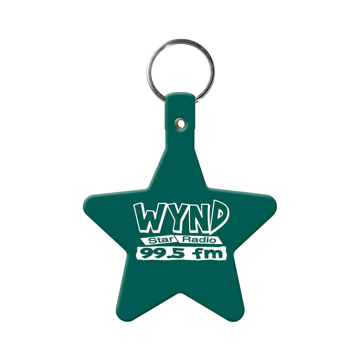 Custom Keychains Star Flexible PVC with Split Ring - 2.6 x 3.1 in - product view 12