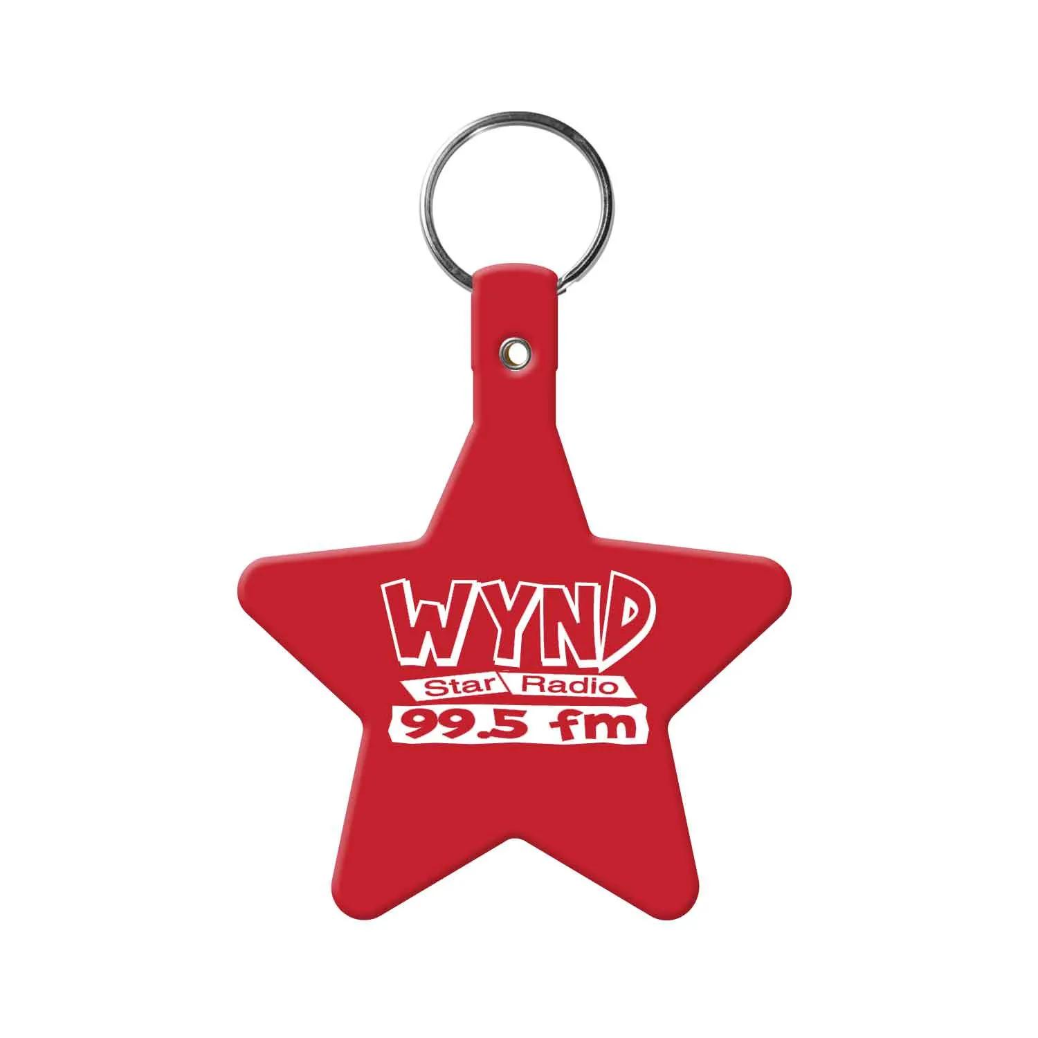 Custom Keychains Star Flexible PVC with Split Ring - 2.6 x 3.1 in - product view 16