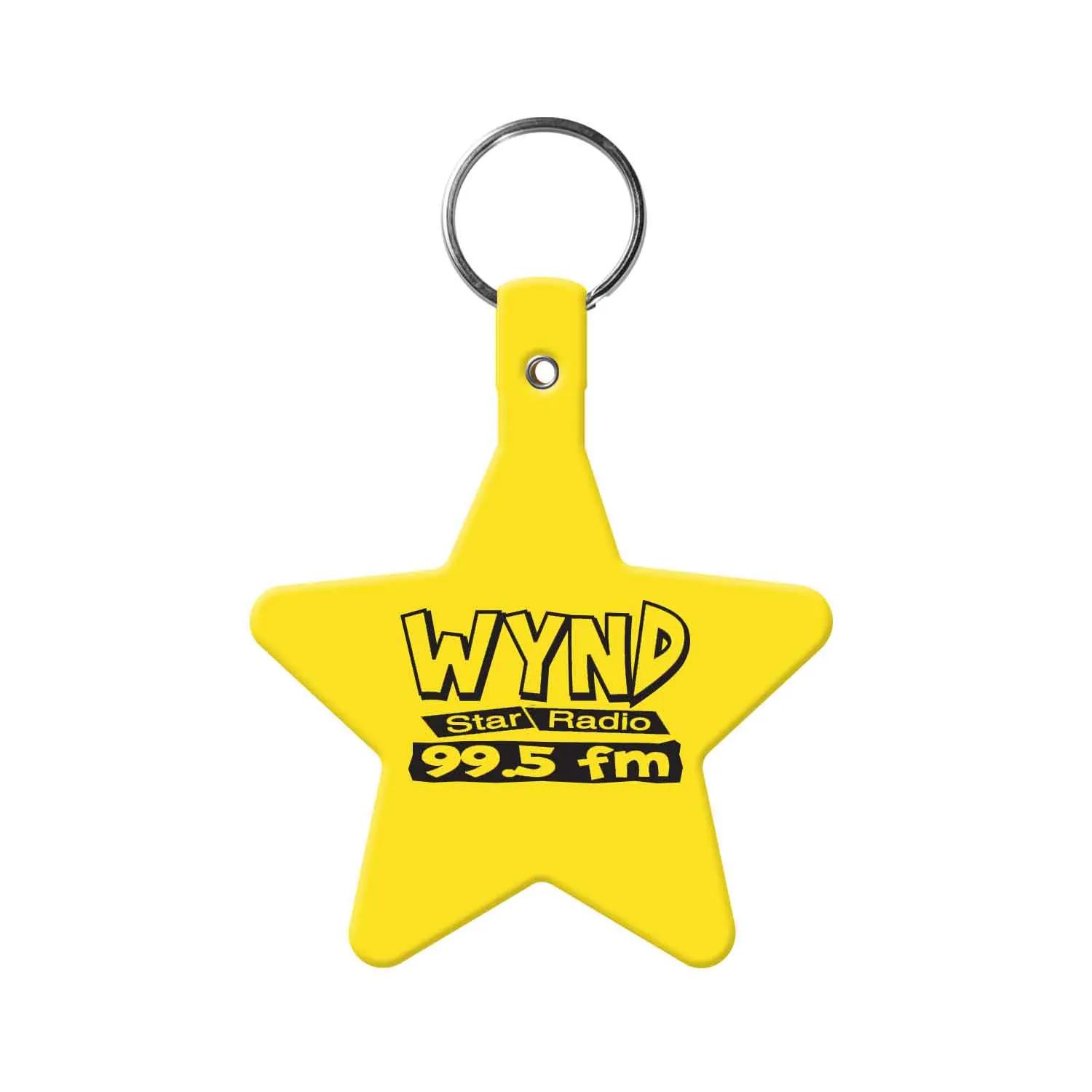 Custom Keychains Star Flexible PVC with Split Ring - 2.6 x 3.1 in - product view 17