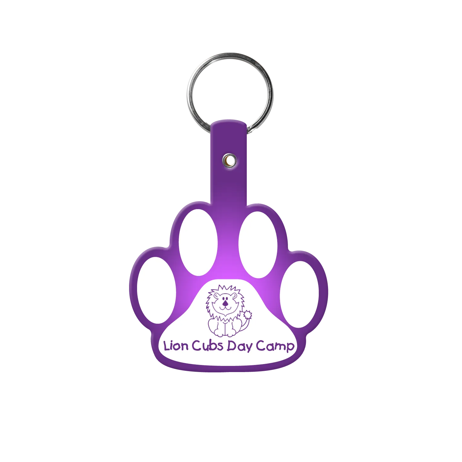 Custom Keychains Paw Print Flexible PVC - 2.6 x 1.9 in - product view 4