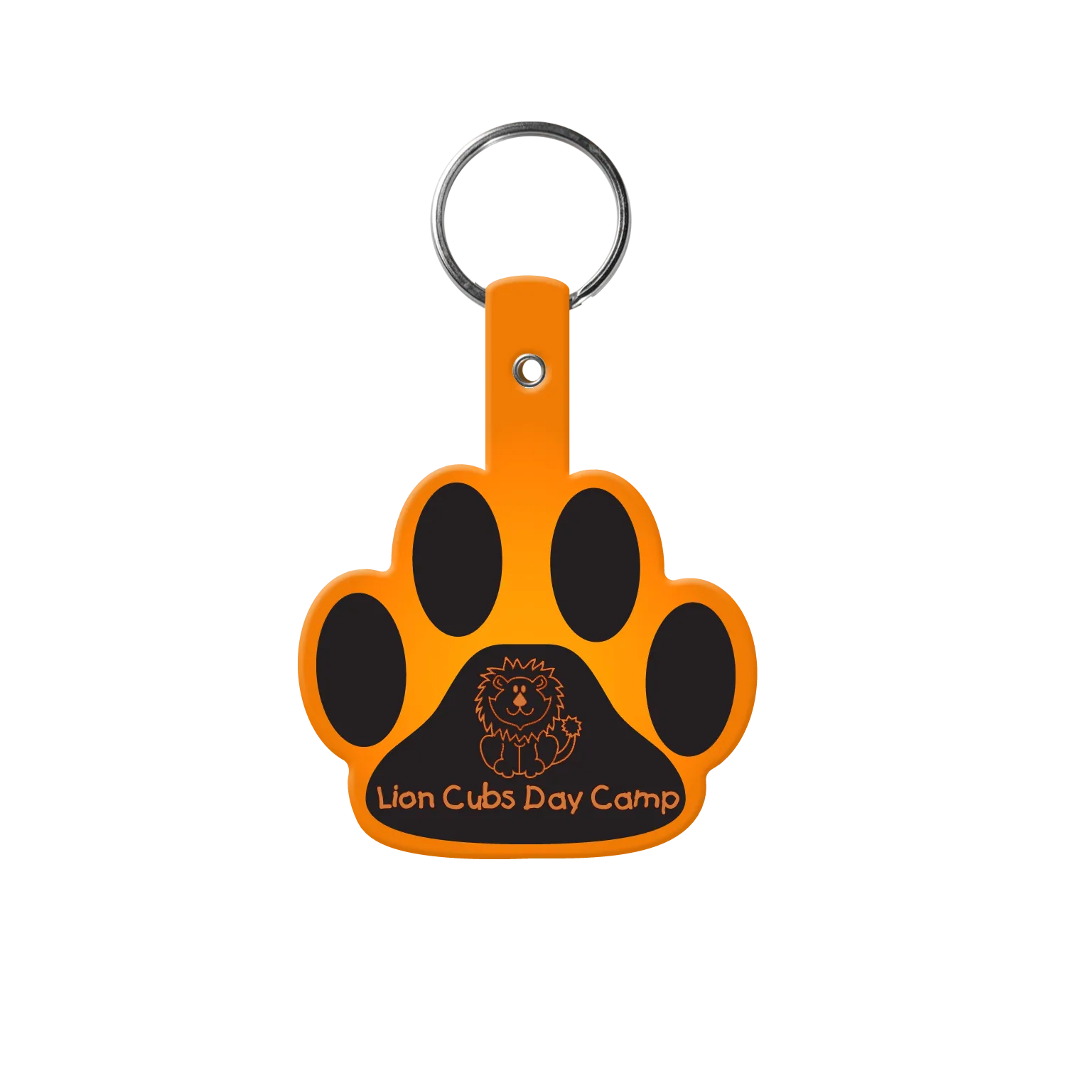 Custom Keychains Paw Print Flexible PVC - 2.6 x 1.9 in - product view 5