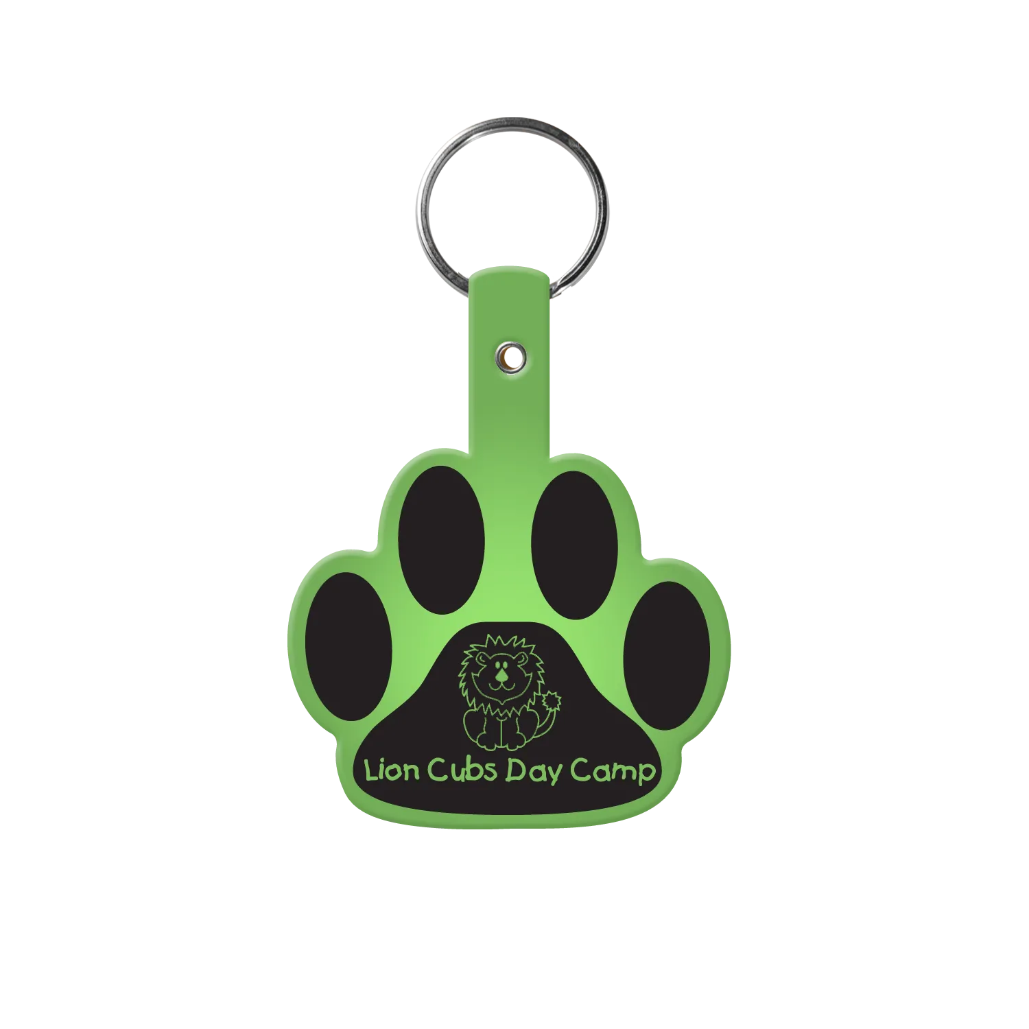 Custom Keychains Paw Print Flexible PVC - 2.6 x 1.9 in - product view 6