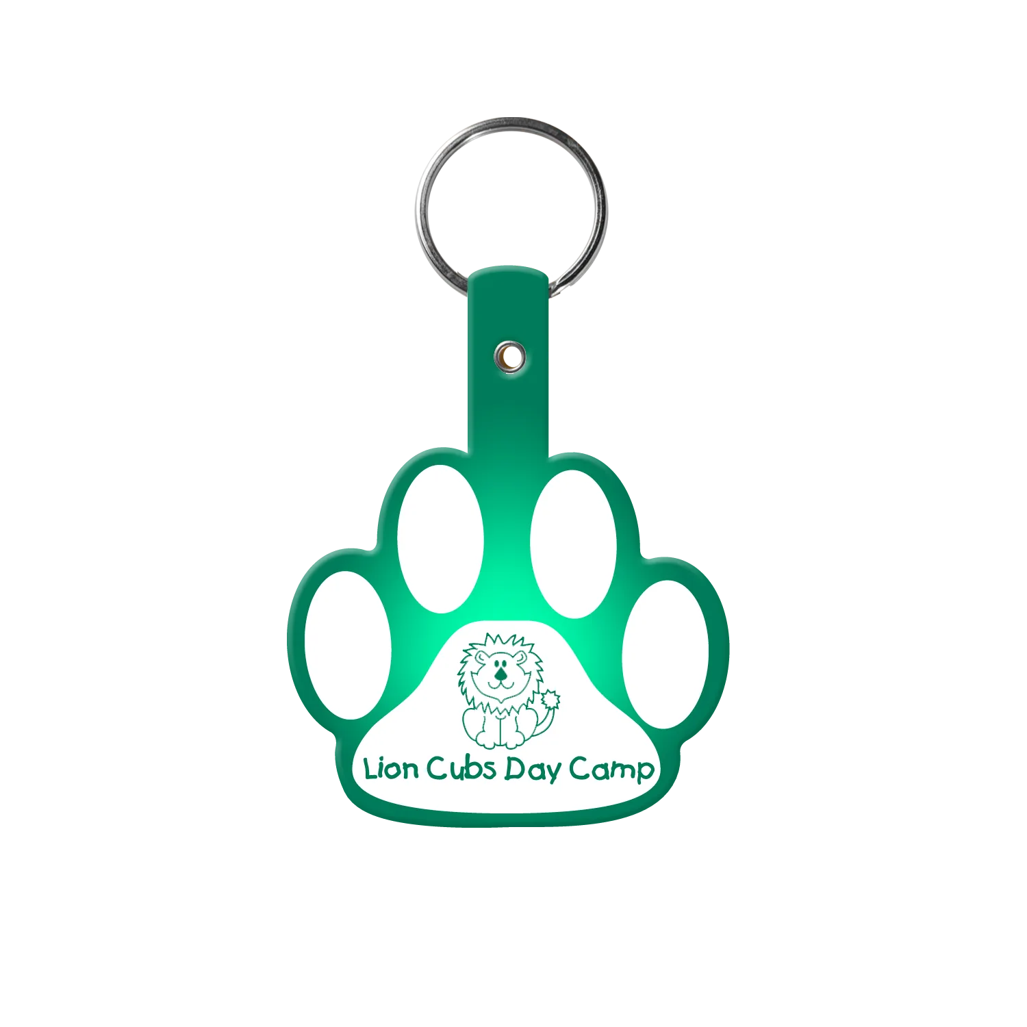 Custom Keychains Paw Print Flexible PVC - 2.6 x 1.9 in - product view 7