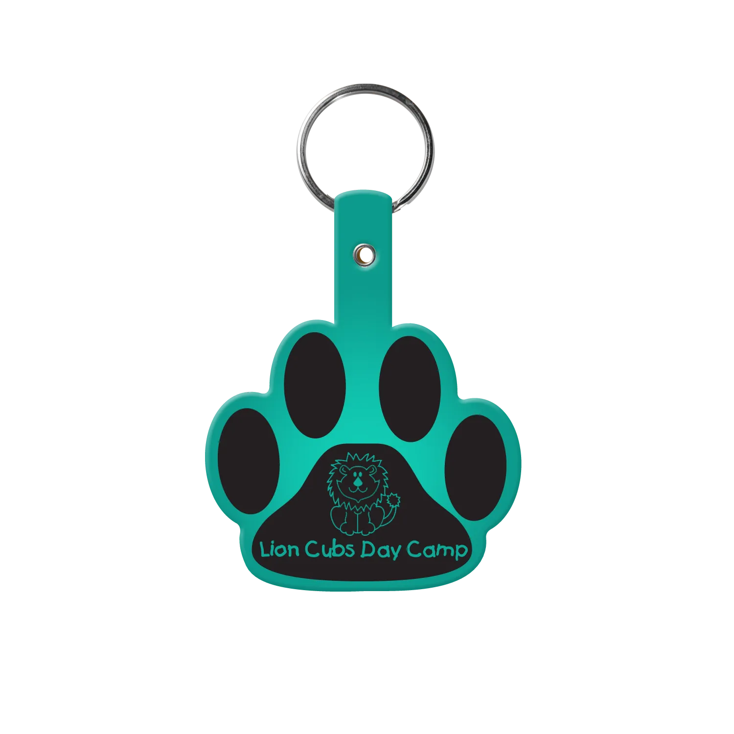 Custom Keychains Paw Print Flexible PVC - 2.6 x 1.9 in - product view 10
