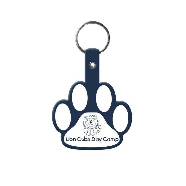 Custom Keychains Paw Print Flexible PVC - 2.6 x 1.9 in - product view 14