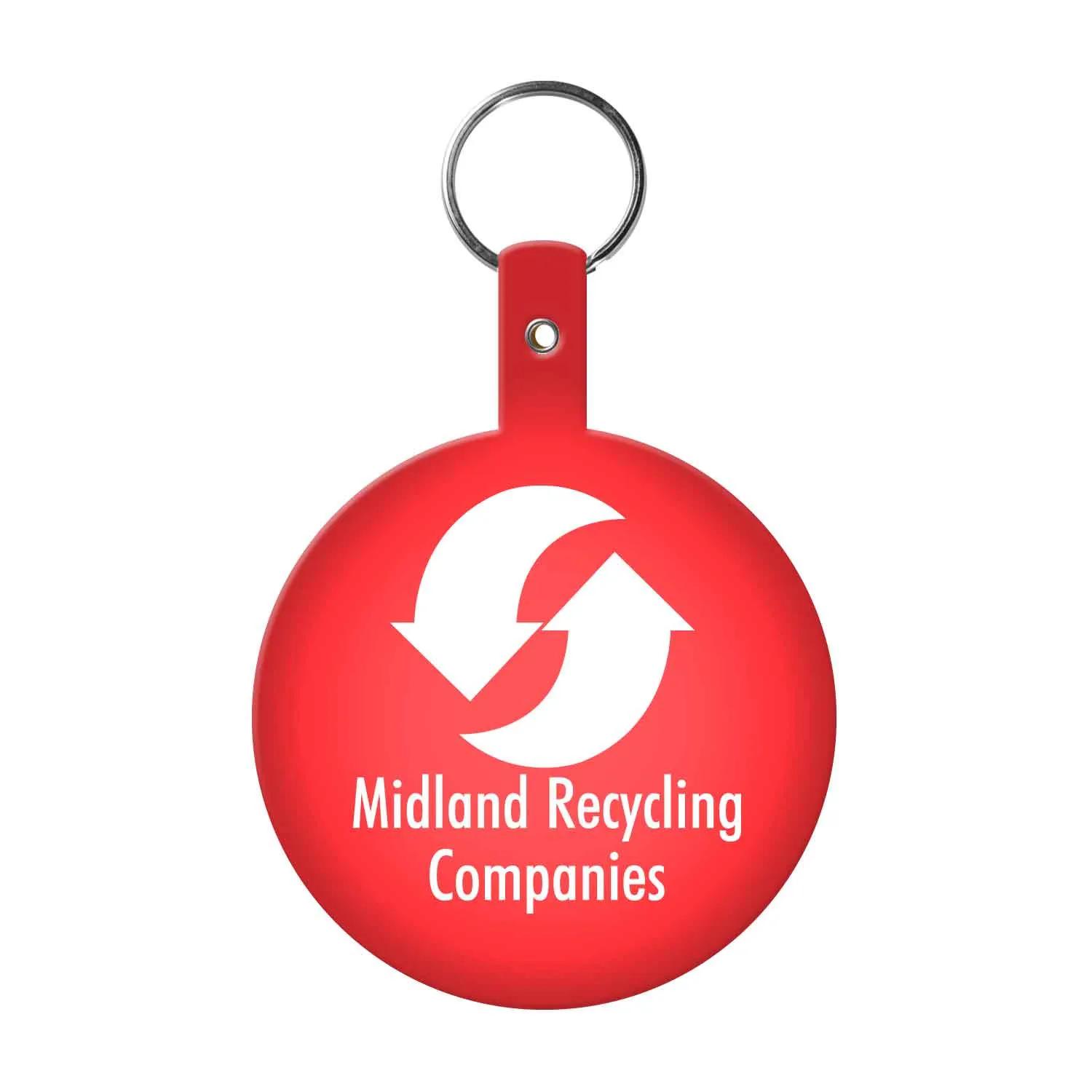 Custom Keychains Large Circle Flexible PVC - 2.7 x 3.3 in - product view 3