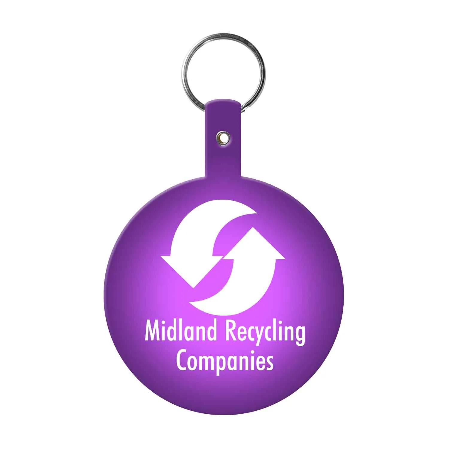 Custom Keychains Large Circle Flexible PVC - 2.7 x 3.3 in - product view 4