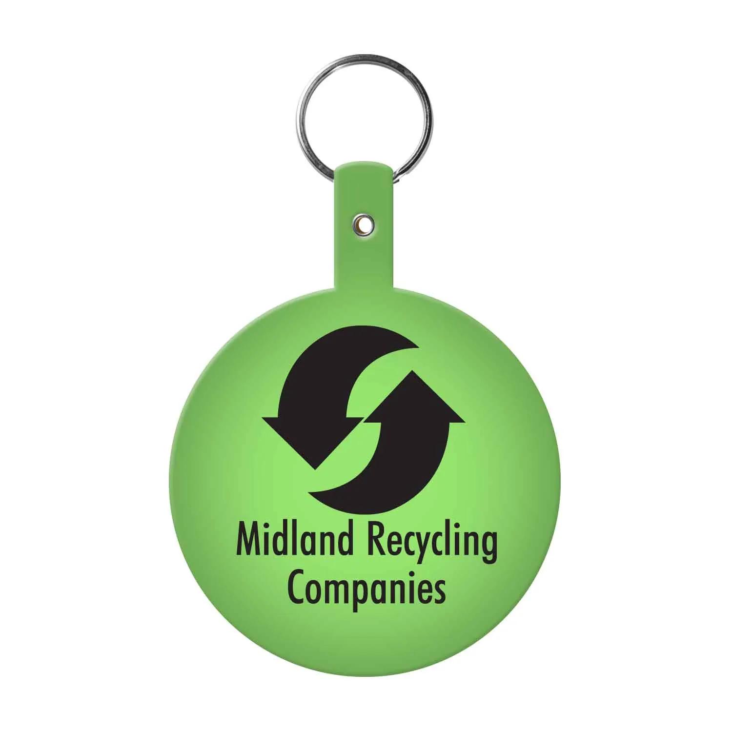 Custom Keychains Large Circle Flexible PVC - 2.7 x 3.3 in - product view 6