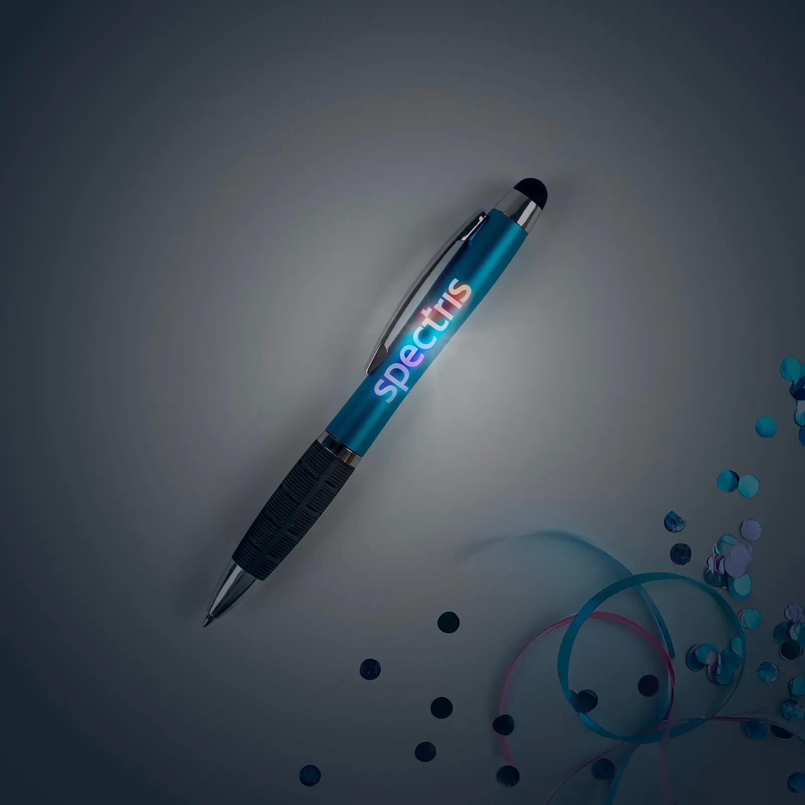 Pen Illuminated Stylus with Shimmering Barrel - 5.6 in