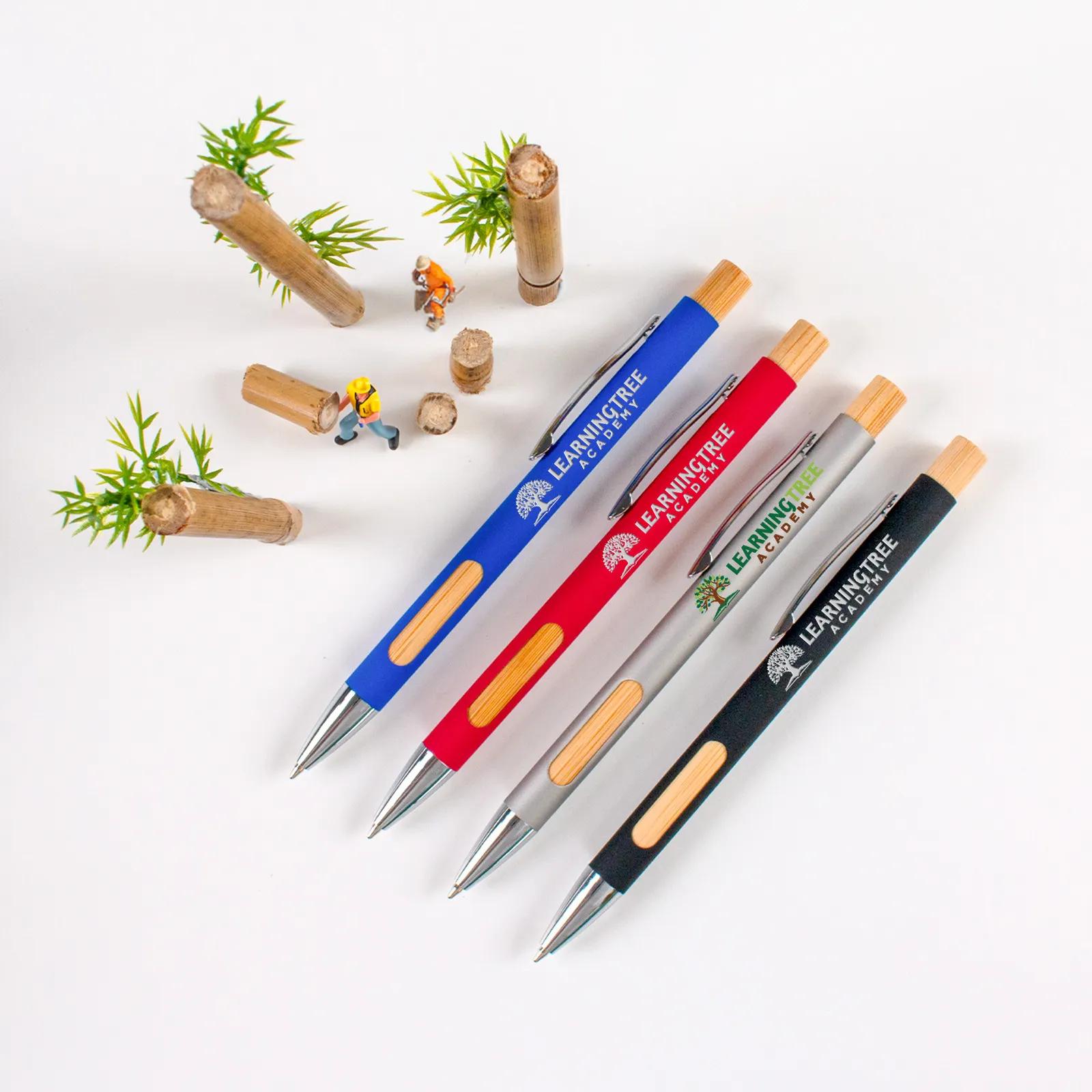 Pen Recycled Aluminum Bamboo Comfort Grip - 5.6 in