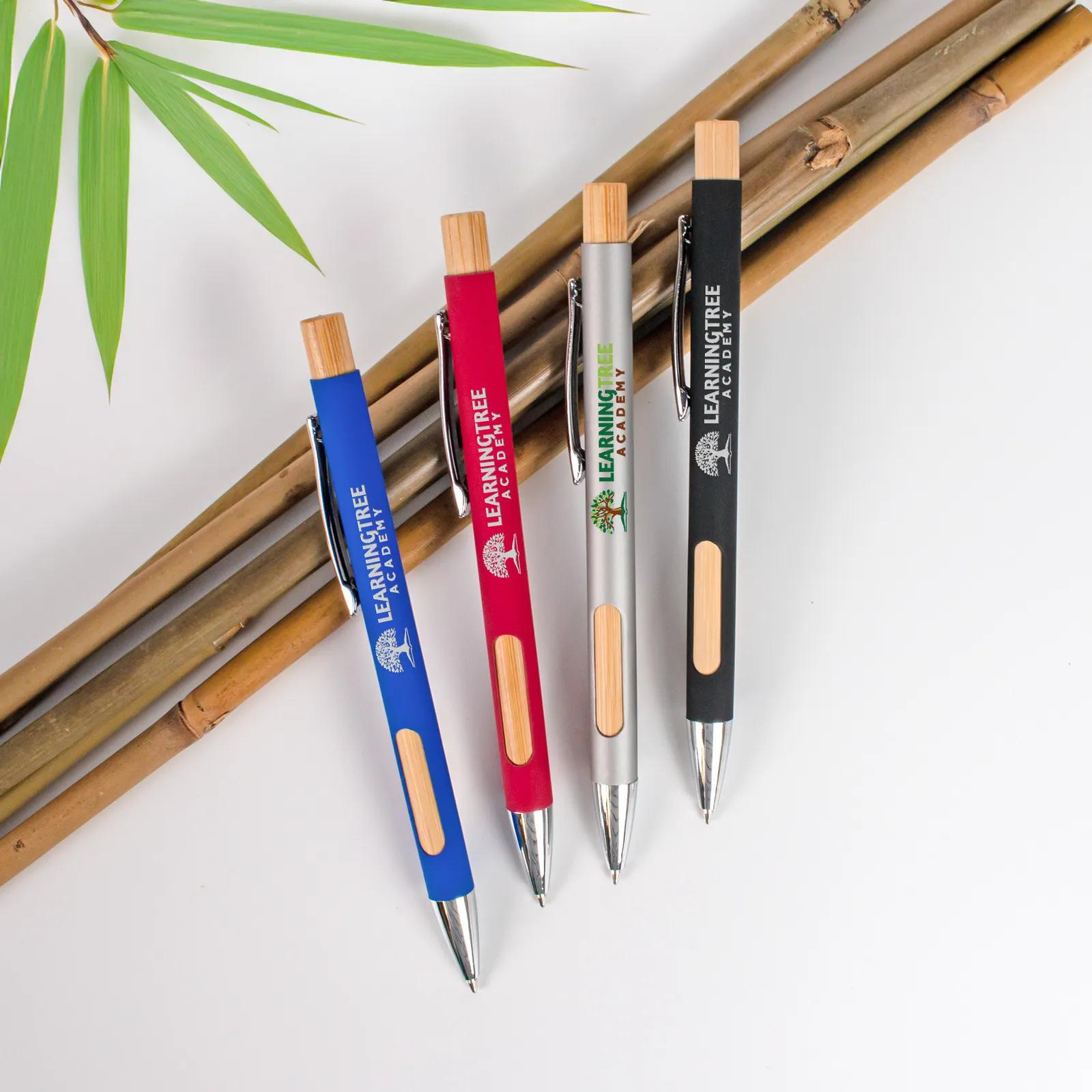 Pen Recycled Aluminum Bamboo Comfort Grip - 5.6 in - product view 2